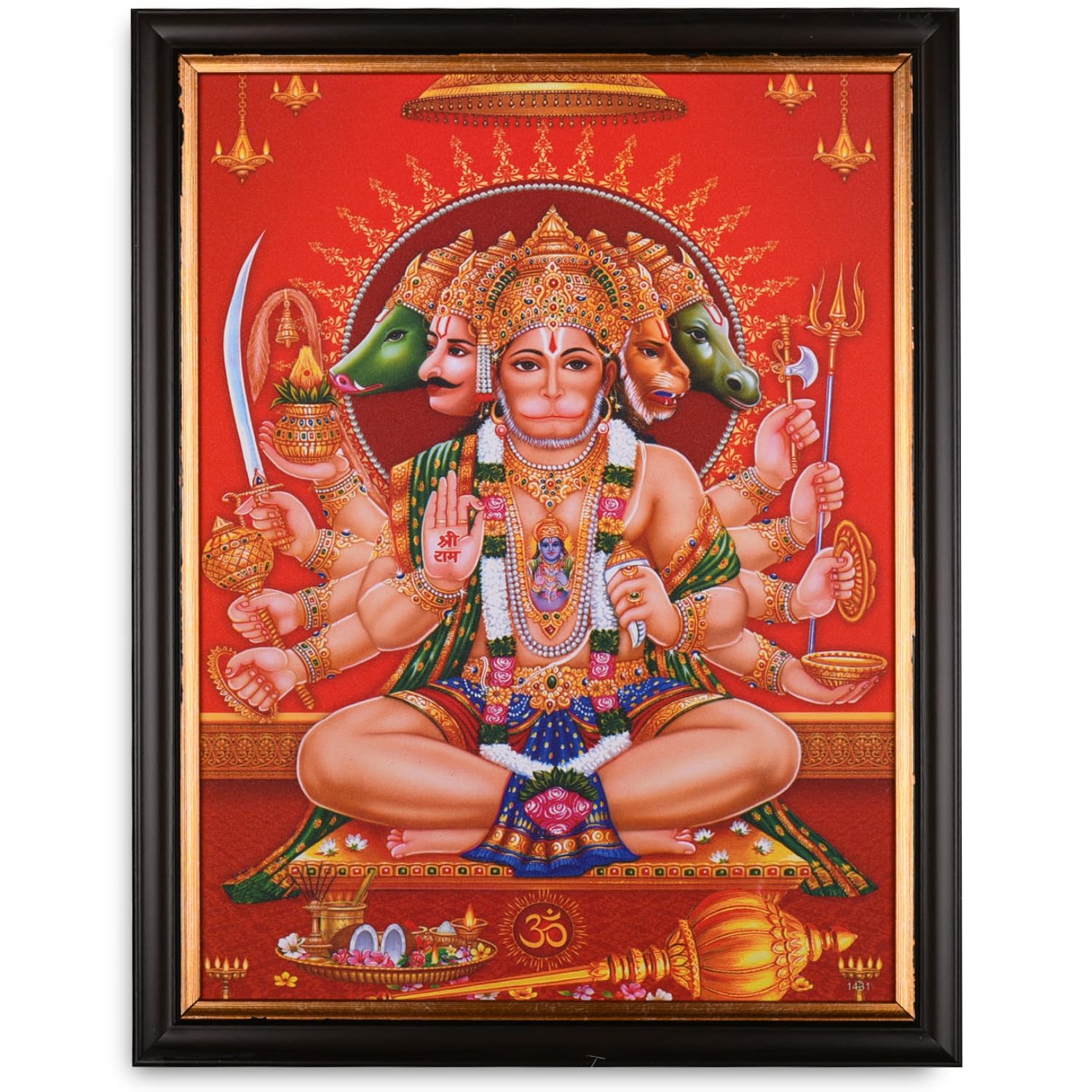 INSPIRING BRUSH Panchmukhi Hanuman Photo Frame, Vastu Painting (14 Inch x 11 Inch) (B0D38SP2Q5) Amazon Price History, Amazon Price Tracker