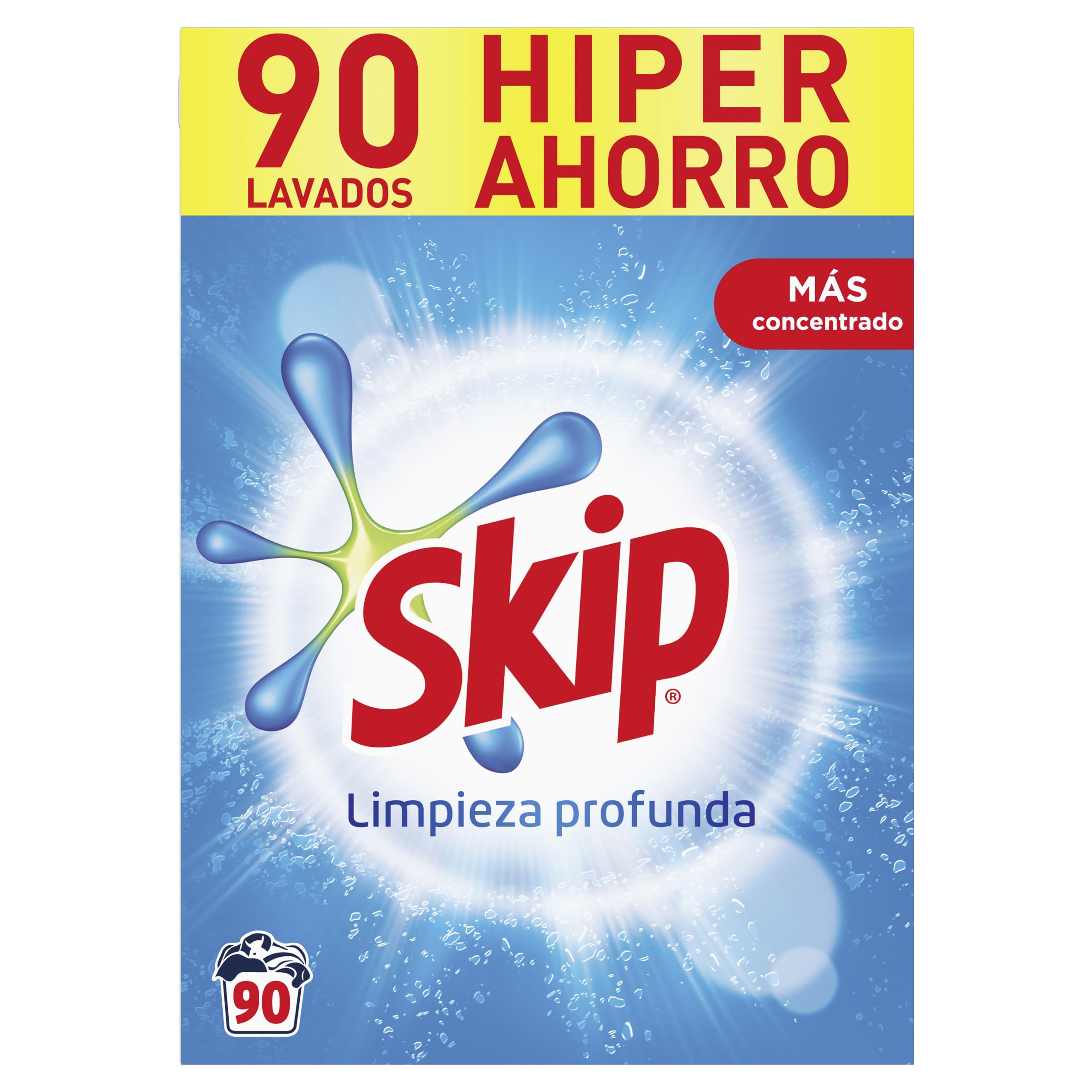Skip detergente en polvo para la ropa, limpieza profunda 90 lavados