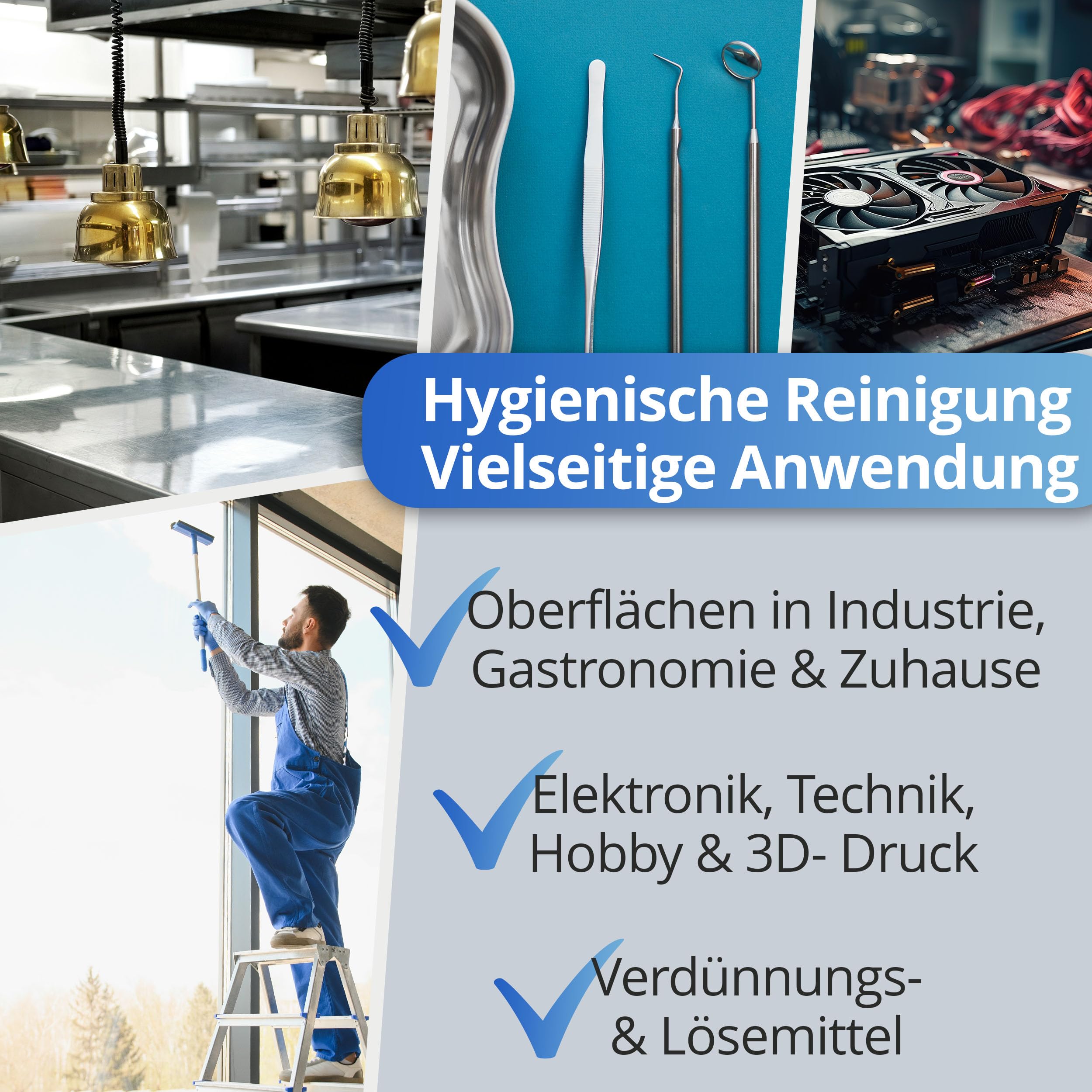 Nanoprotect Isopropanol 99,9% | 5 Liter Reiniger | Hochprozentiger Isopropylalkohol | IPA Reinigungsalkohol für Haushalt und Elektronik | Made in Germany