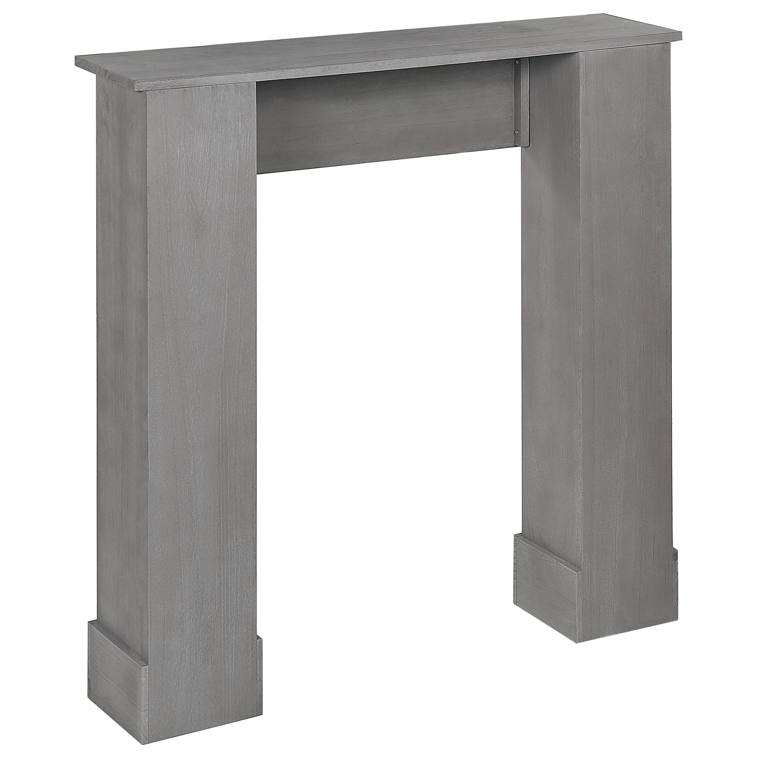 Deko-Kaminumrandung Paulownia-Holz grau 97 x 99 cm Kaminkonsole Retro Mandre
