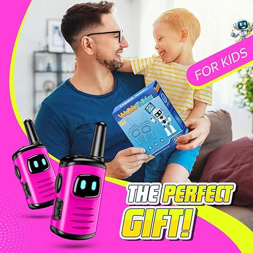 Miniatura 5 de Walkie Talkies de juguete para niñas comedyfun Mini Robots Walkies Talkies Pink 2 Pack de regalos de Navidad y cumpleaños para niñas de 3, 4, 5, 6,