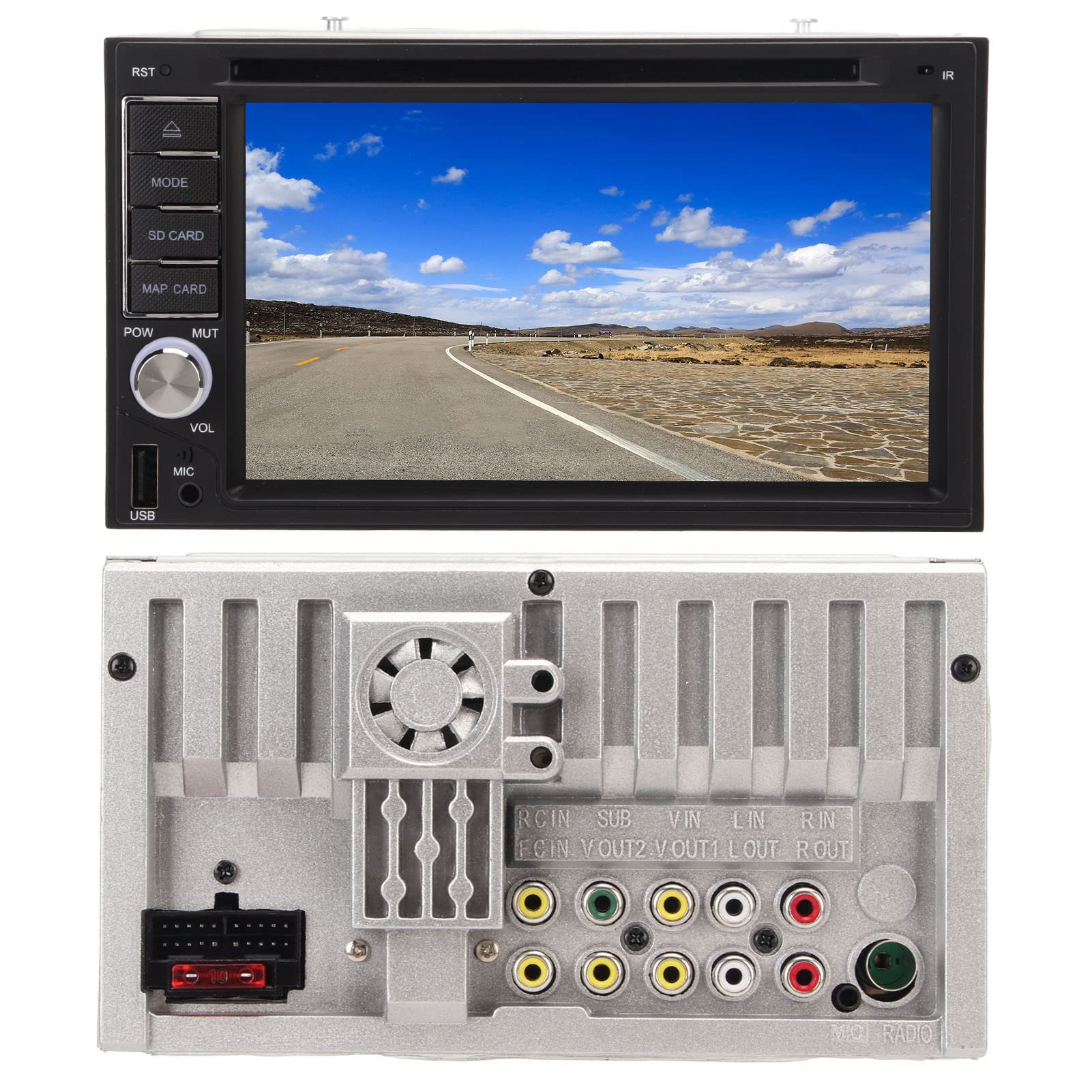 ASHATA Lecteur DVD de Voiture avec écran Tactile de 6,2 Pouces, Réveil