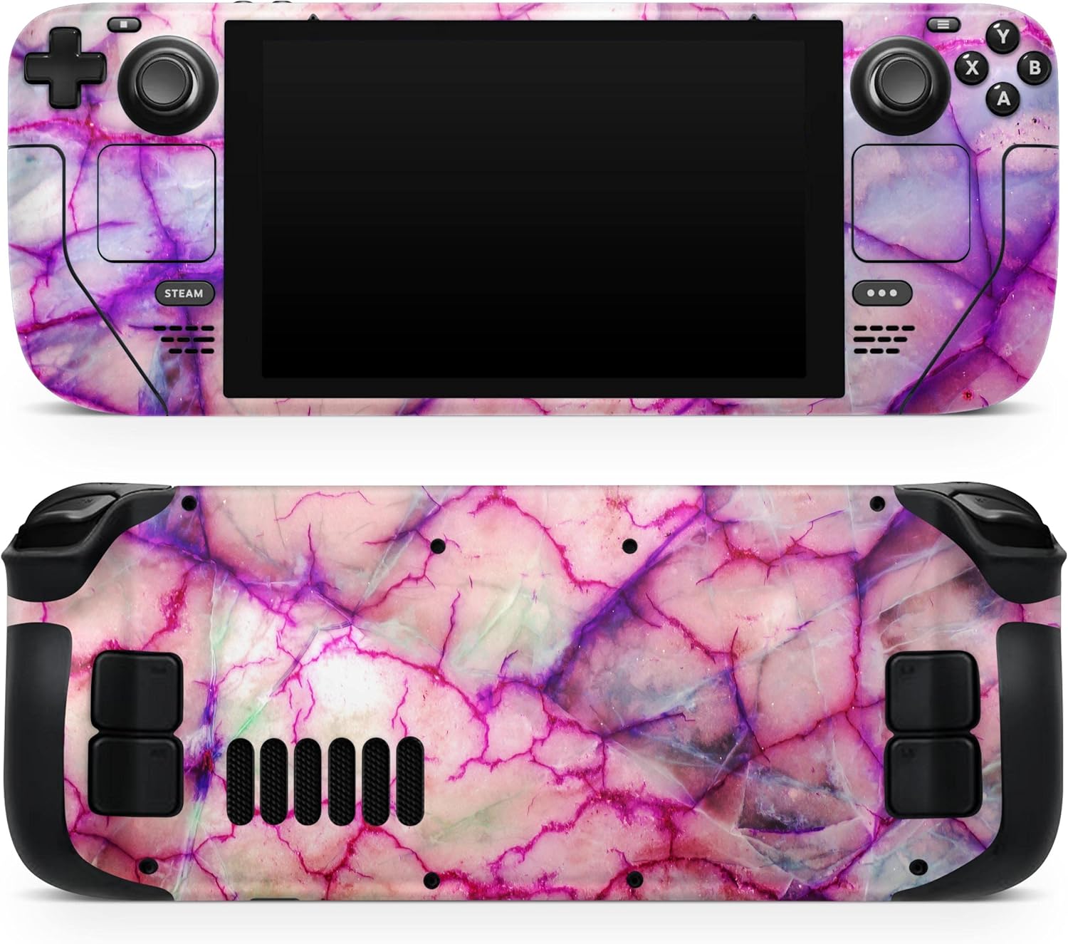 Compatible with Steam Deck - Skin Decal Protective Scratch-Resistant Removable Vinyl Wrap Cover - Red White Dragon Vein Agate Skin