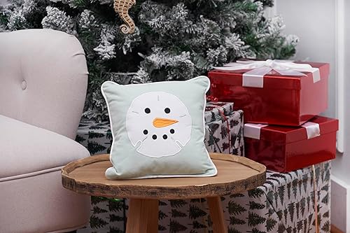 Miniatura 5 de C&F Home Almohada pequeña con diseño de muñeco de nieve en forma de dólar de arena con temática de playa de 8 x 8 pulgadas sobre fondo verde de