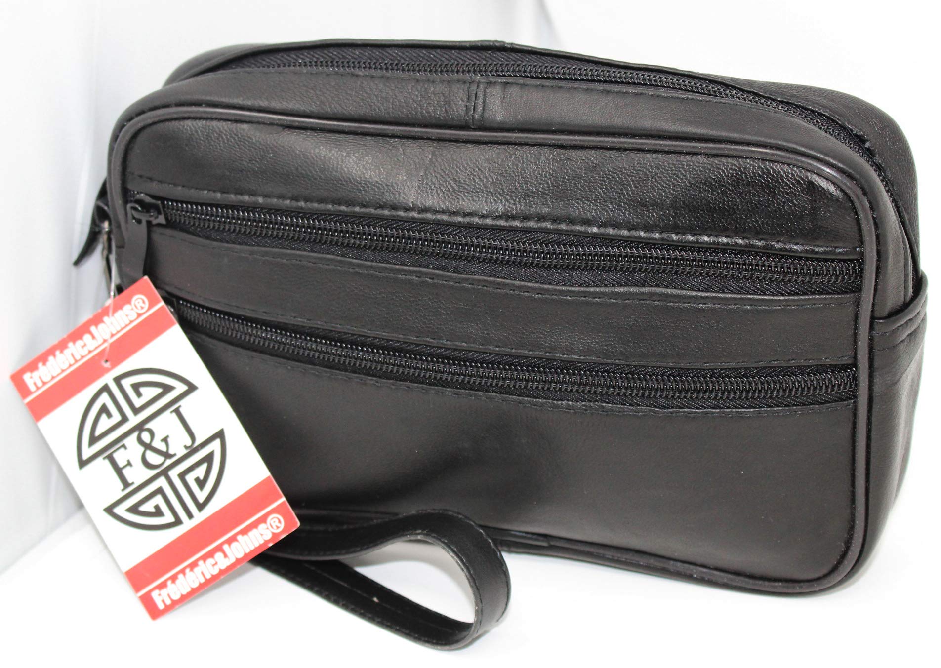 Frédéric Johns® - Herren-Handtasche, leer, Tasche, Leder, Schwarz