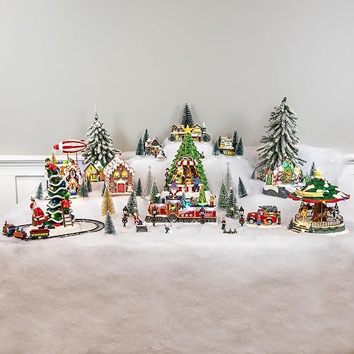 Miniatura 3 de Northlight 13" LED iluminado animado y musical Santa's Toy Shop Christmas Village Display