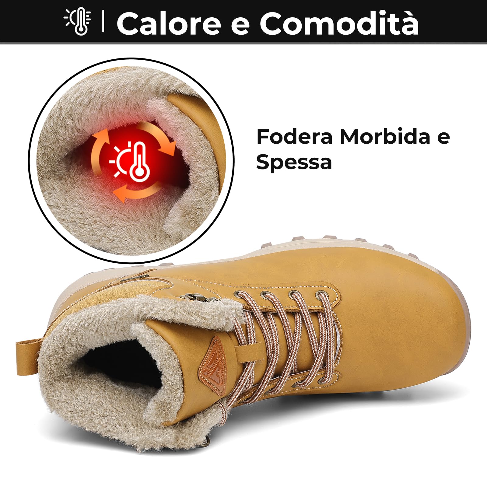 Mishansha Stivali da Neve Uomo Inverno Scarpe Pelliccia Donna Caldi Scarponcini Trekking Imbottiti 36-48