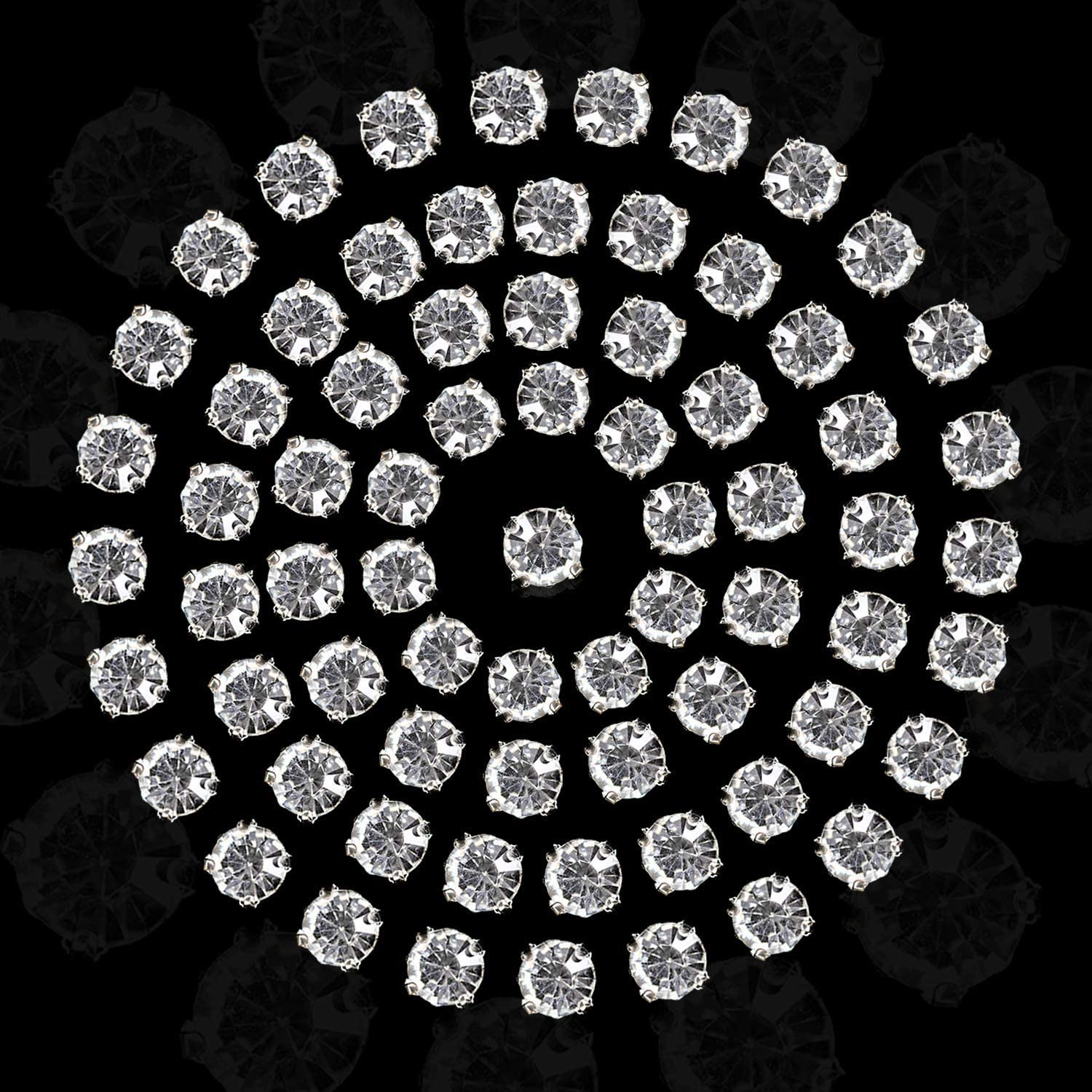 Trimming Shop 4mm Sew on Diamante Crystal Clear Glass Rhinestones for DIY Crafts Projects, Sewing Clothes, Scrapbook Embellishments or Decorations, 500pcs โ image 1