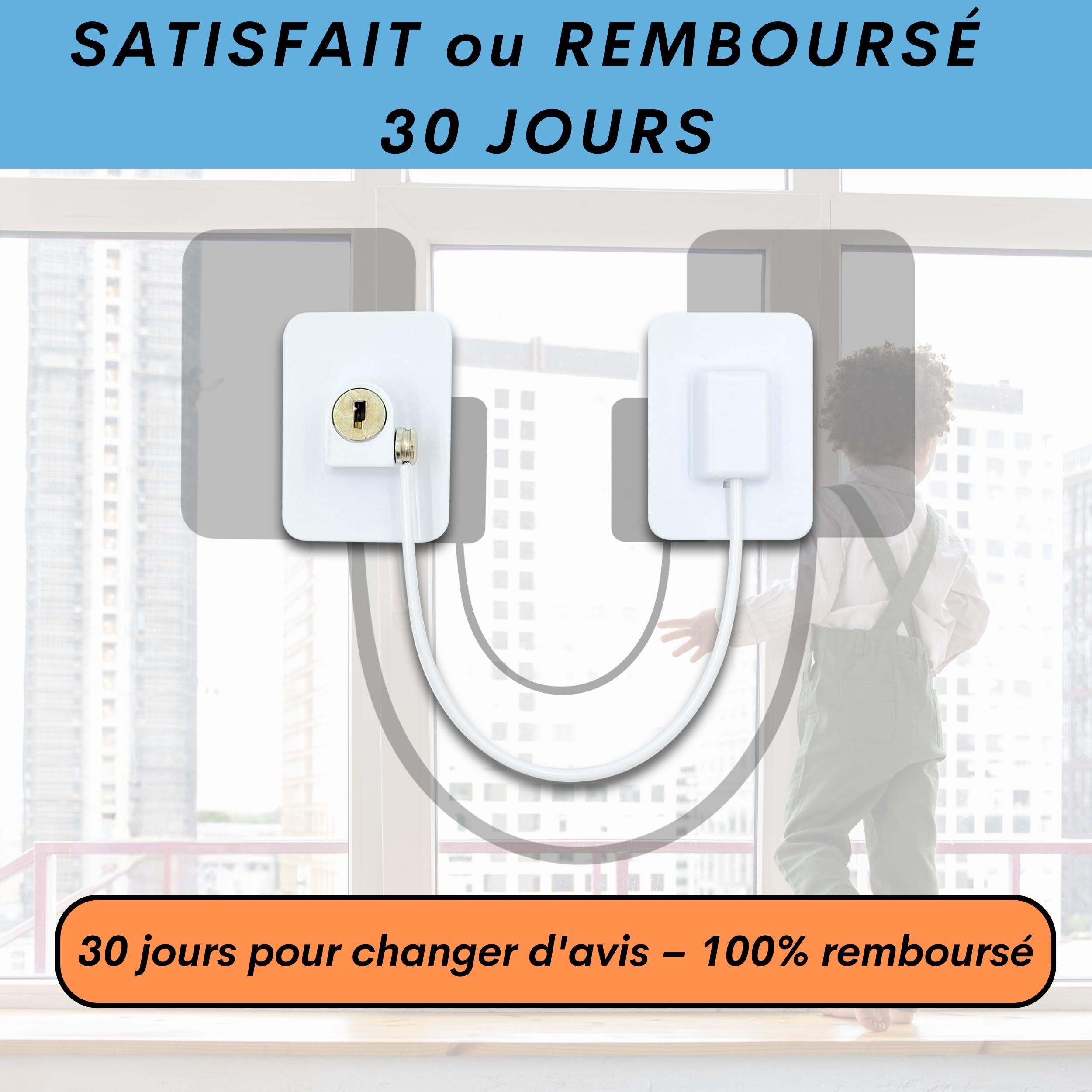 Securite Fenetre Enfant: [x3 Pieces] | Norme EU | Sans Percer | Entrebailleur Placard, Bloque Porte, Serrure Frigo, Tiroir | Offert 4 Proteges Doigts