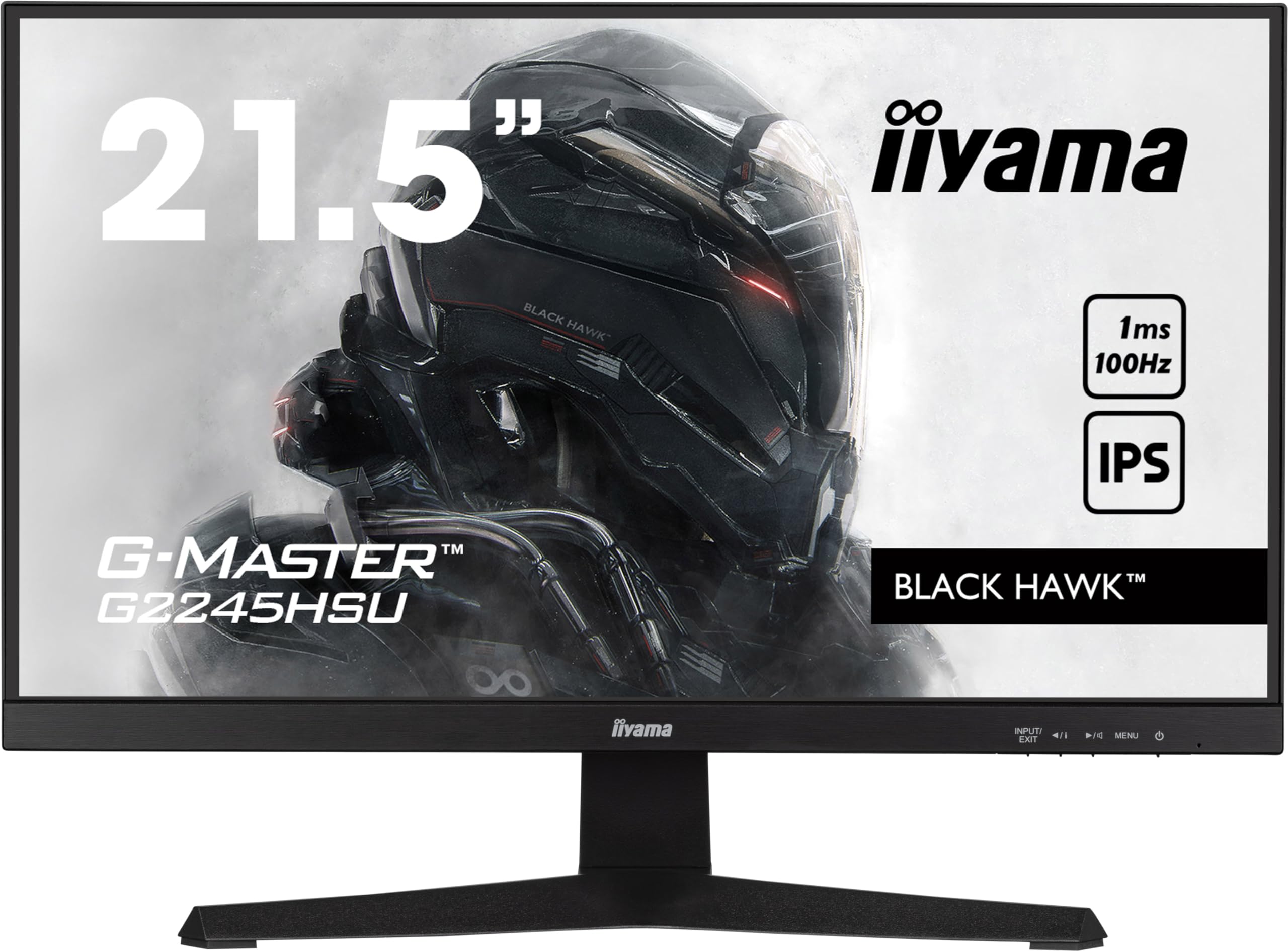iiyama G-Master Black Hawk, IPS, 1920x1080@100Hz, 1ms, 300cd/m², 1000:1, Haut-parleurs, 1xHDMI, 1xDisplayPort, USB HUB (2x2.0), Black Tuner, i-Style Colour