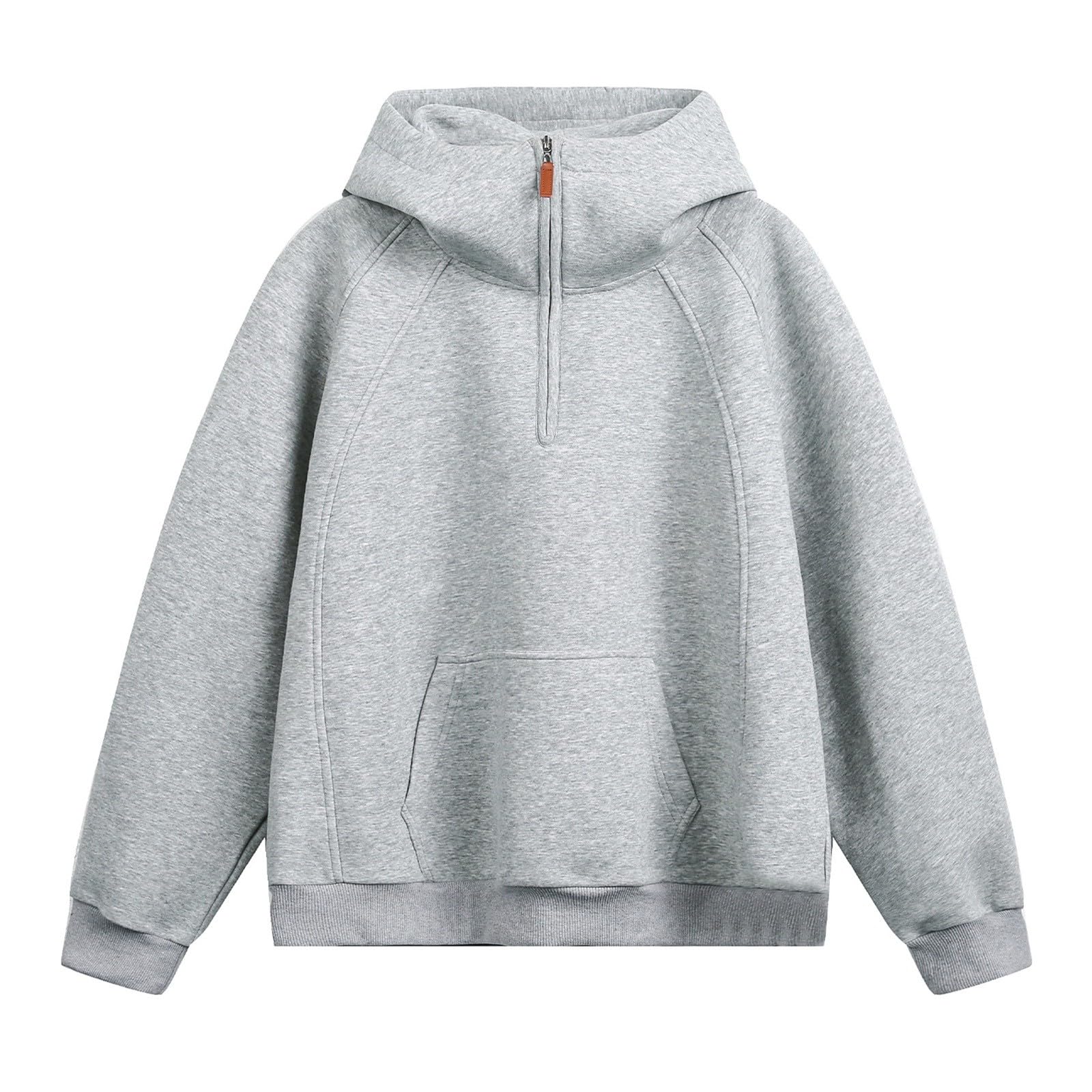 Felpa con Cappuccio Pesante da Uomo con Mezza Zip, vestibilità Slim, Collo Alto, Giacca Casual per l'autunno, l'inverno e la Primavera, da Indossare Tutti i Giorni