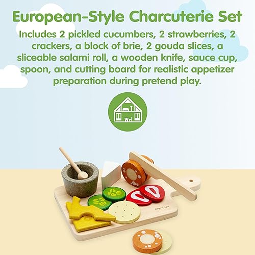 Miniatura 64 de PlanToys - Juego de madera para juegos de simulación de alimentos y bebidas, juguetes de cocina Montessori para niños pequeños y niños, comida