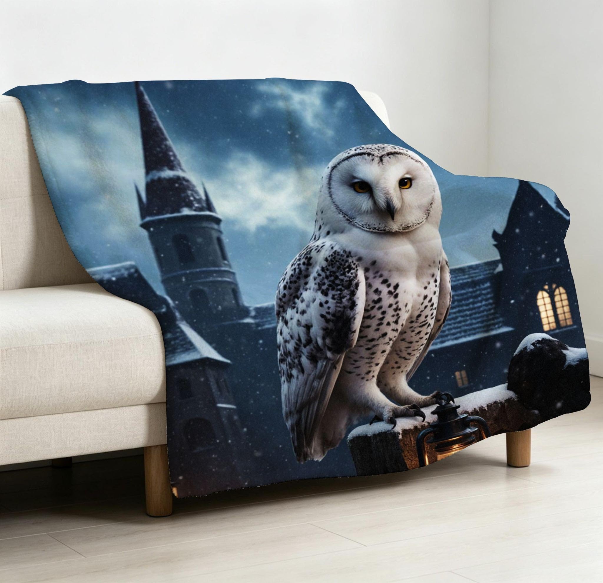 Manta Grande 180x220 cm Búho De Castillo Polar Franela Térmica-A103