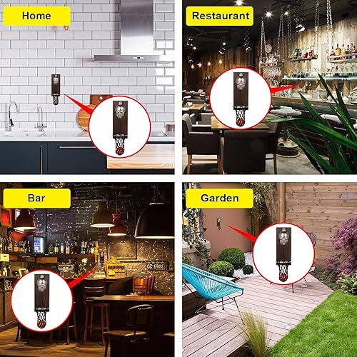 Miniatura 7 de Abrebotellas magnético de baloncesto, abridor de botellas de madera montado en la pared con colector de tapa, abridor de cerveza novedoso para