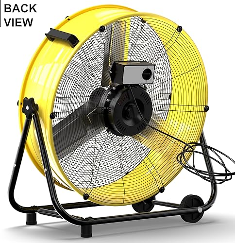 Miniatura 9 de MEPTY 30-Inch Industrial Drum Fan, 14000 CFM High Velocity Floor Fan 550W, 3-Speed Heavy Duty Metal Air Circulator for Shop, Warehouse, Workshop,