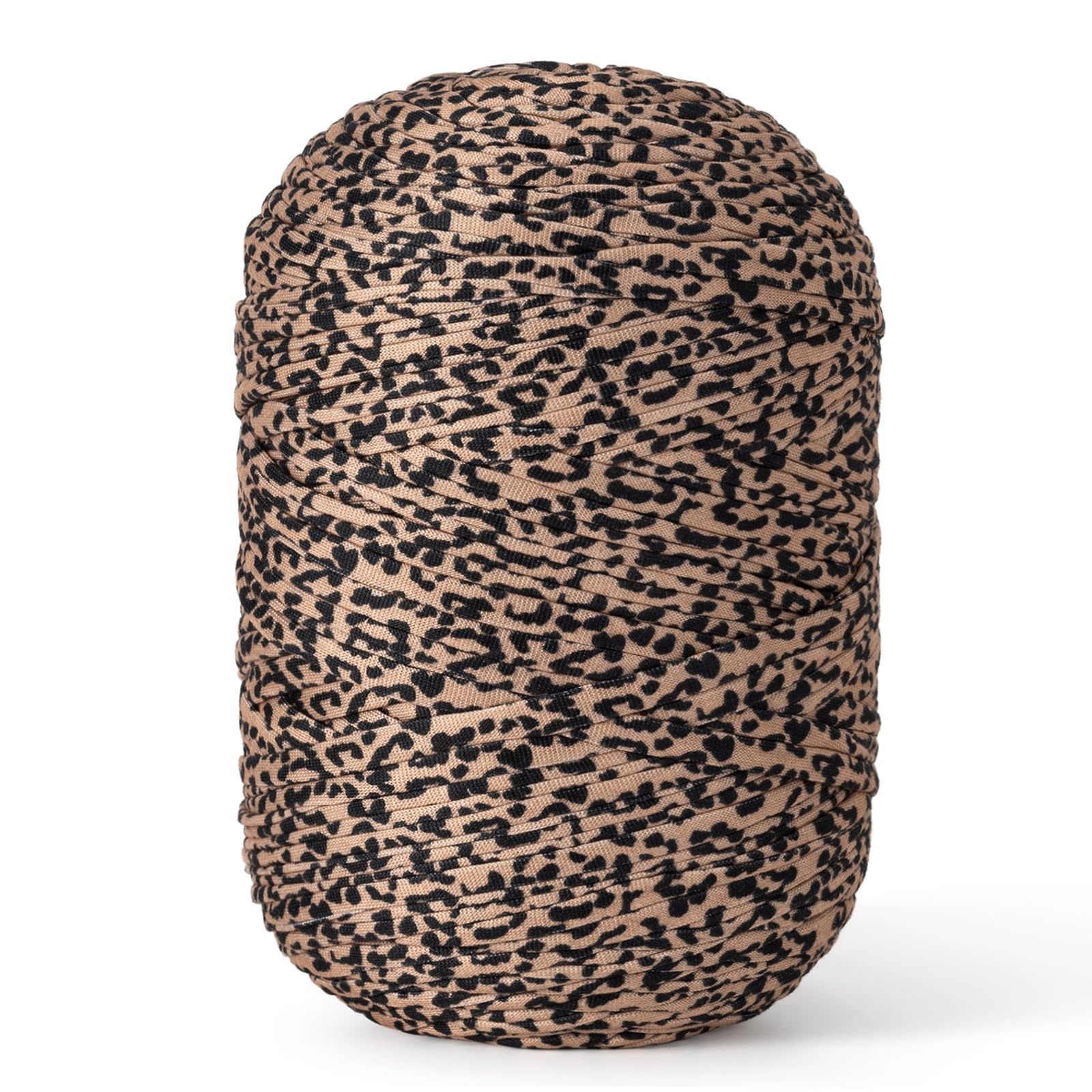 NOTIONSLAND 400g T-Shirt Yarn Knitting Yarn Fabric Crochet Yarn for Bag Basket Blanket Home Decoration (Leopard Print)