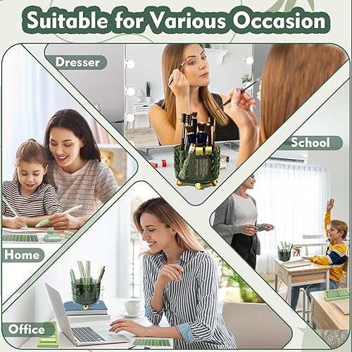 Miniatura 5 de sportsvoutdoors Accesorios de escritorio verdes, suministros verde salvia, juego de papelería de oficina, soporte de lápiz verde oscuro para