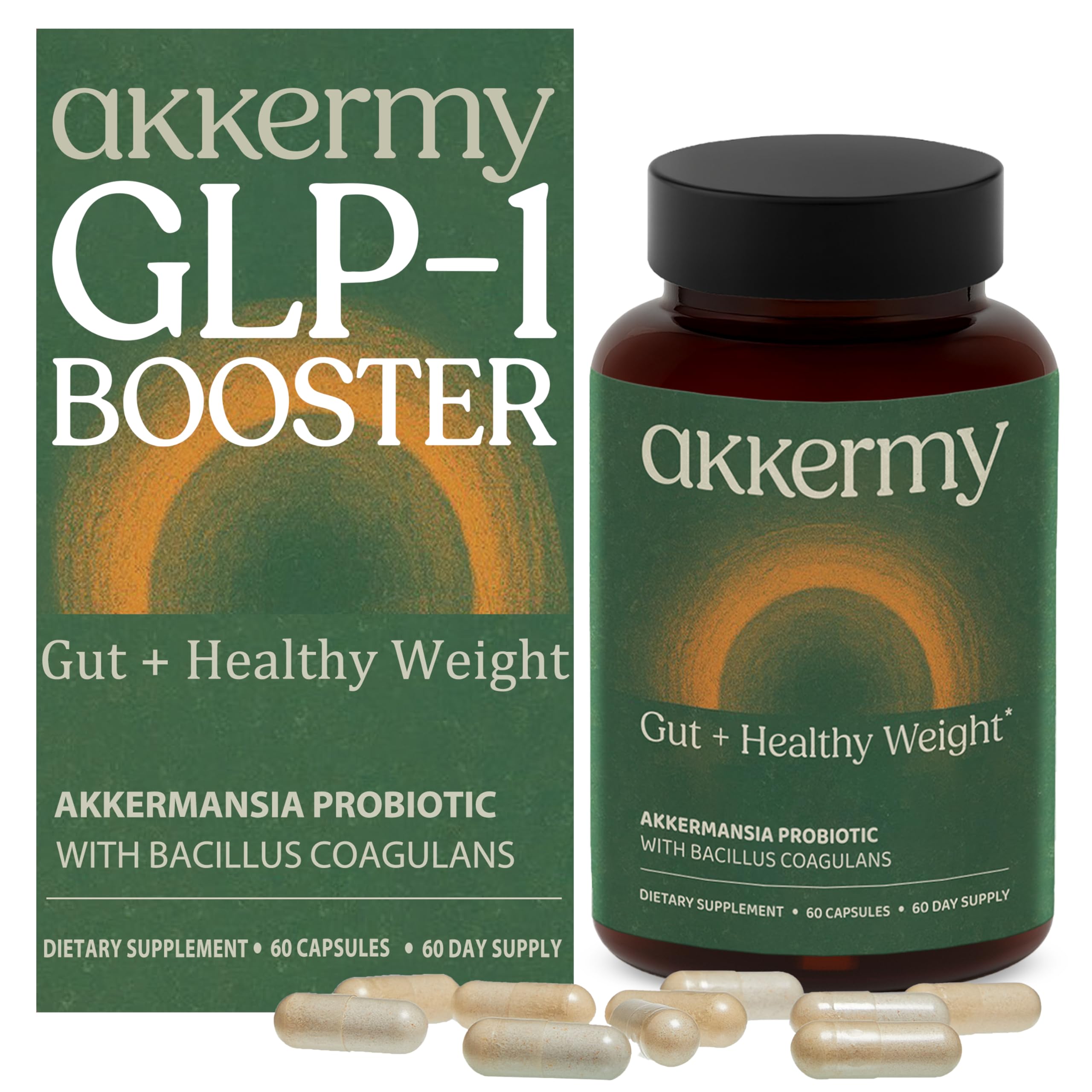 Akkermansia Probiotic for Appetite & Craving Control | Increases GLP-1 & Boosts Healthy Weight | 60 Day Supply | Made in USA | Bacillus Coagulans, B2, D3 & Chromium | SIBO Friendly, Vegan, Gluten Free