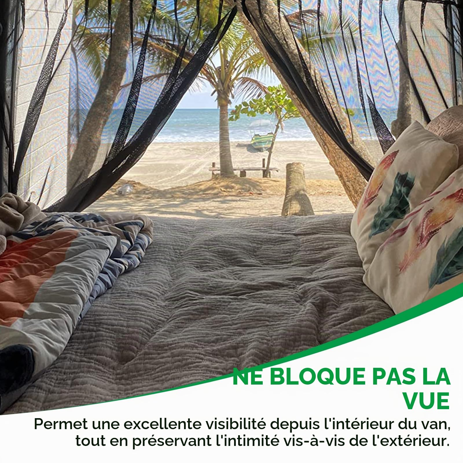 Moustiquaire magnétique pour van - Protection solaire - Porte coulissante arrière - Pour Benz Vito, Ford Transit Custom, pour Opel/Vauxhall Vivaro (pour porte arrière, 155 x 150 cm)