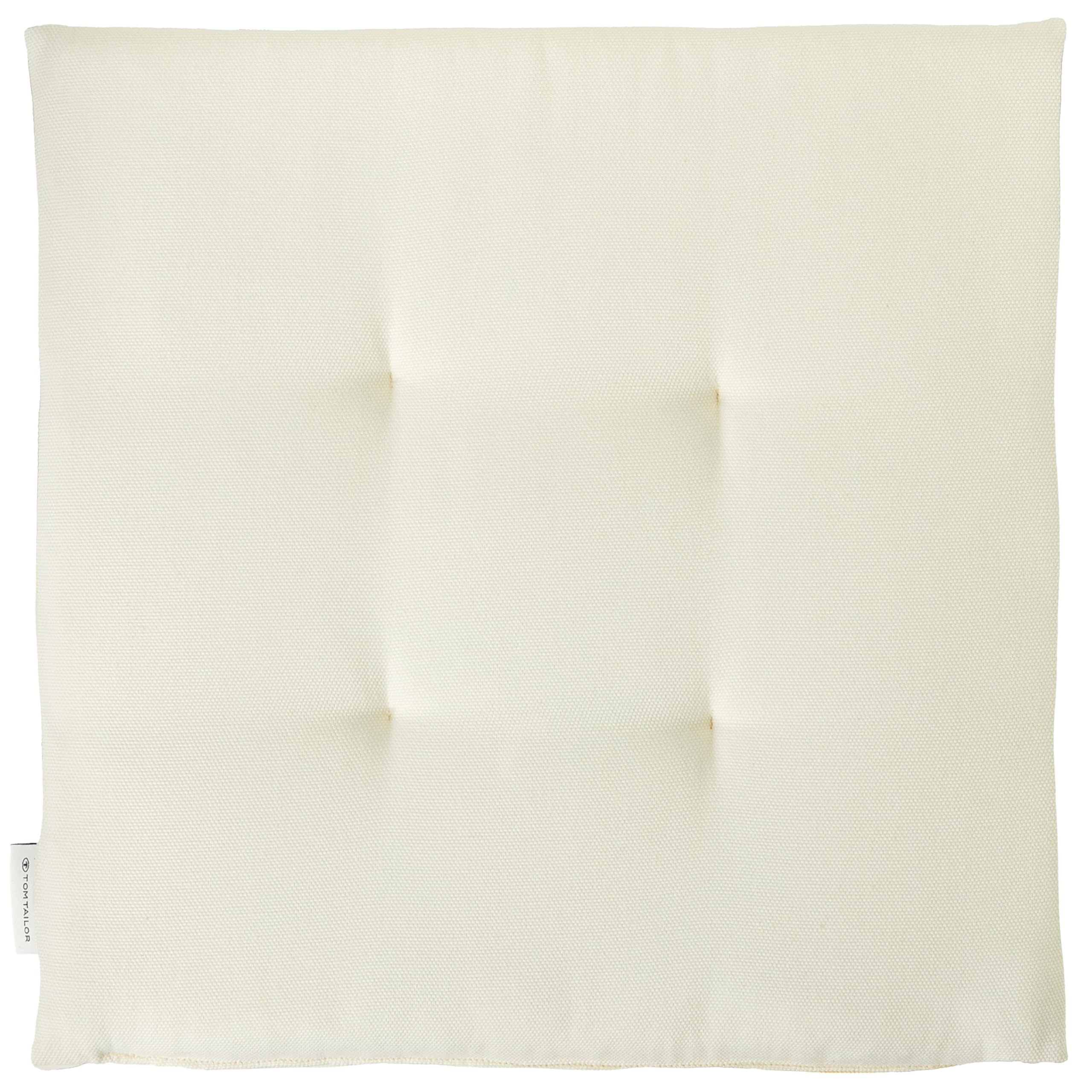 TOM TAILOR NEU! Sitzkissen Stuhl 4er Set - gemütliche Stuhlkissen 40x40 cm in Beige - Sitzauflage waschbar für Esszimmer, Bürostuhl, Bank, Boden & Gartenmöbel - Oeko Tex Zertifiziert