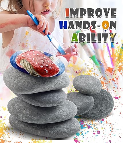 Miniatura 6 de Rocas de río para pintar, suministros de pintura de rocas, rocas para pintar rocas de río, piedras planas para manualidades, piedras de río para