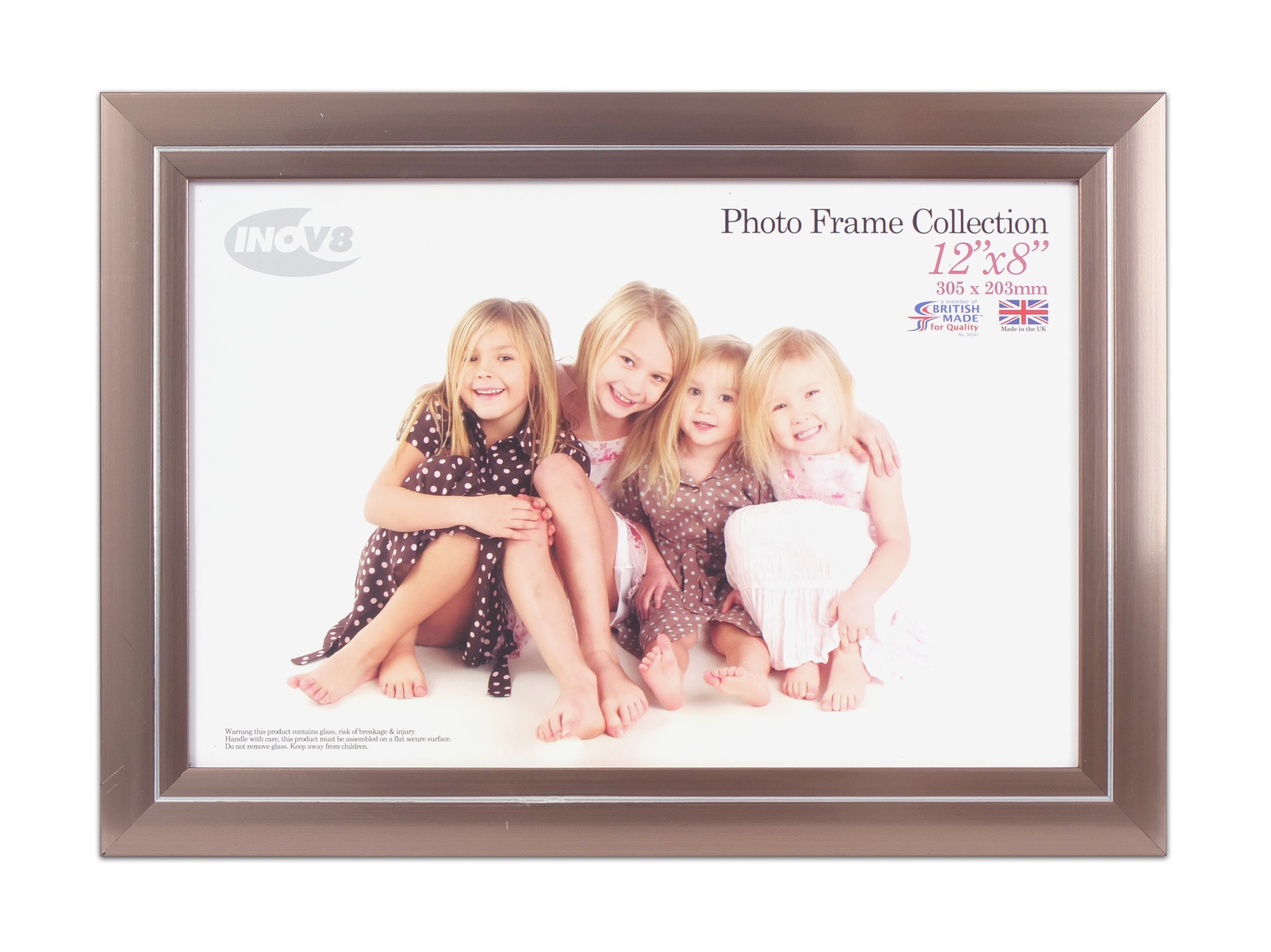 Inov8 British Made Traditional Picture/Photo Frame, 12x8-inch, Pewter 53