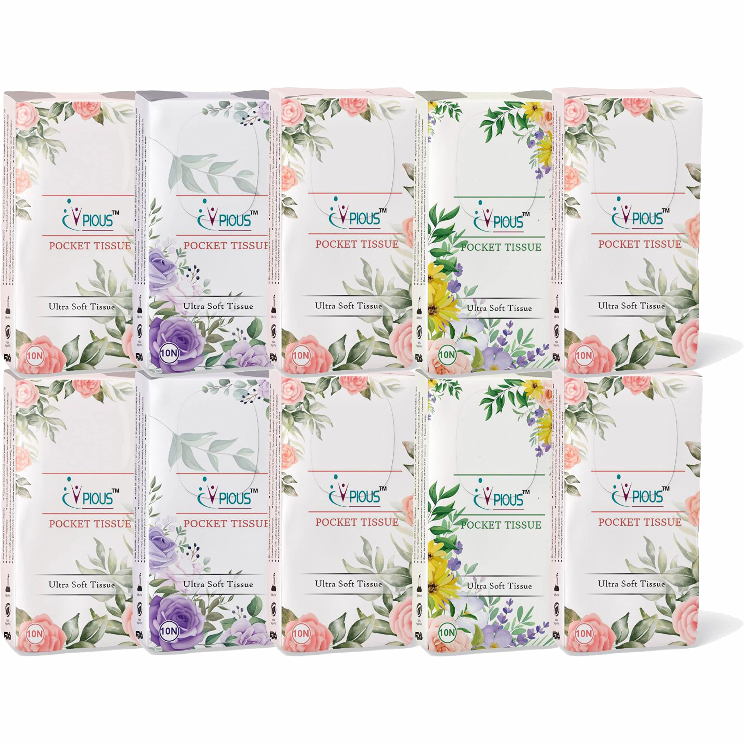 Shivaaro Ply Pocket Hanky / Pocket Tissues - 20 x 20 cm - 10 Pulls Per Pack