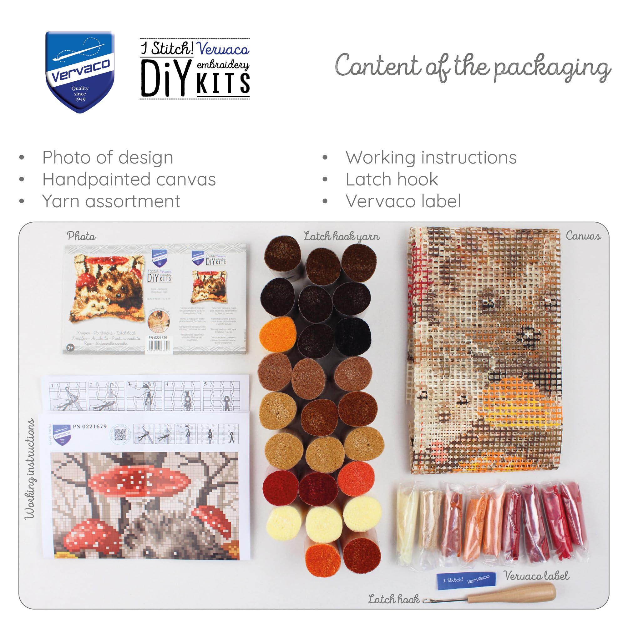 Vervaco Kit Deco Ricamo Contato RICCI Decorazione Sospesa Da Ricamare 40 x 40 cm Set Fai Da Te Creativo Adulti Ricamo Casa Decorazioni Accessori Per Lavoretti Creativi