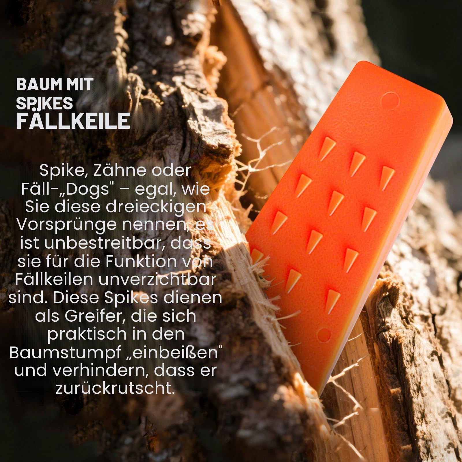 AR-PRO 6 Stück Baum-Fällkeile mit Spikes für sicheres Baumschneiden - je 3 20,3 cm und 14 Keile Aufbewahrungstasche; Fällhunde zur Führung von Bäumen stabilisieren sicher am Boden Holzscheite Faller