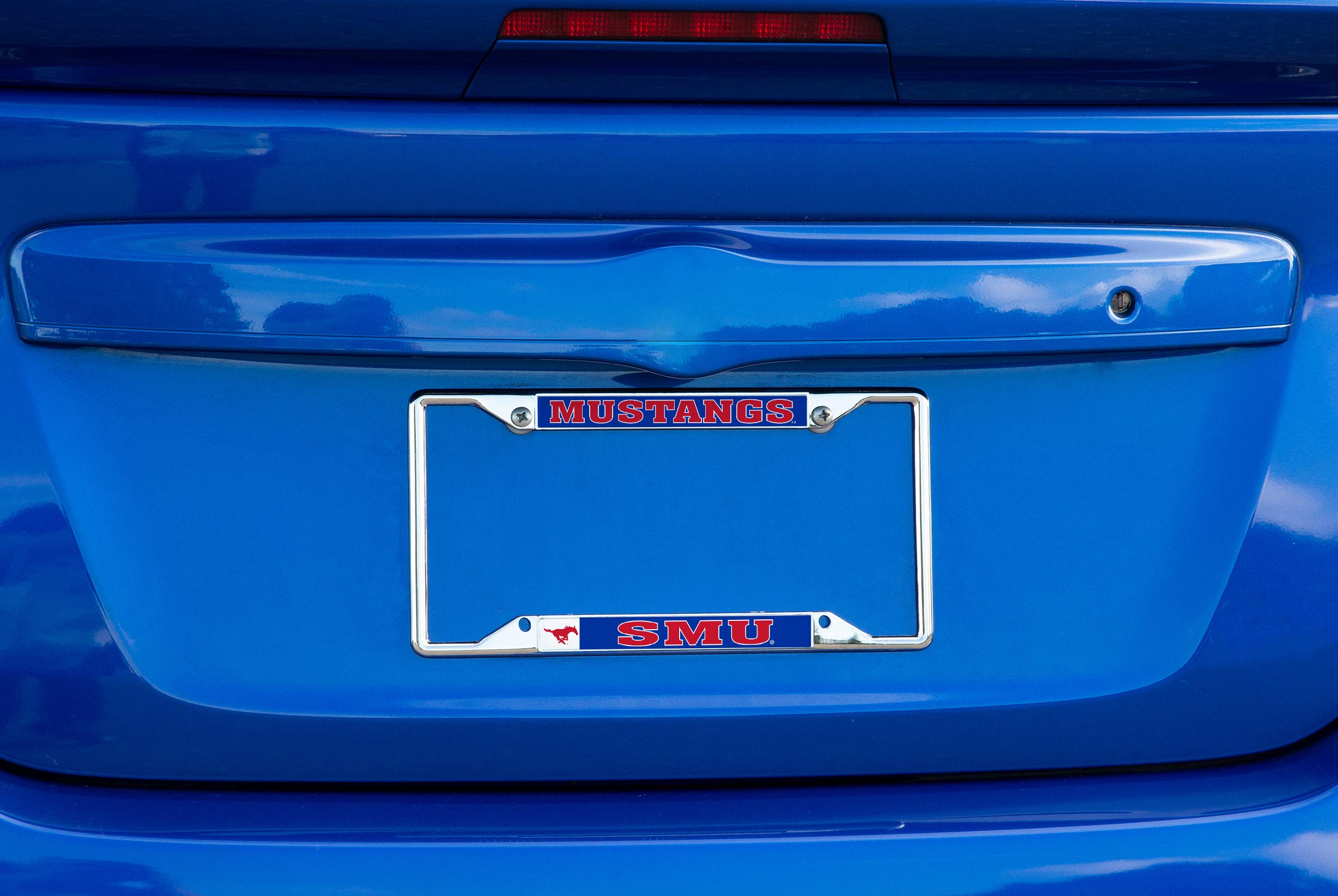 Desert Cactus Southern Methodist University SMU Mustangs Car Accessories Metal License Plate Frame and Tag Holder for Front or Rear of Car (Mascot)