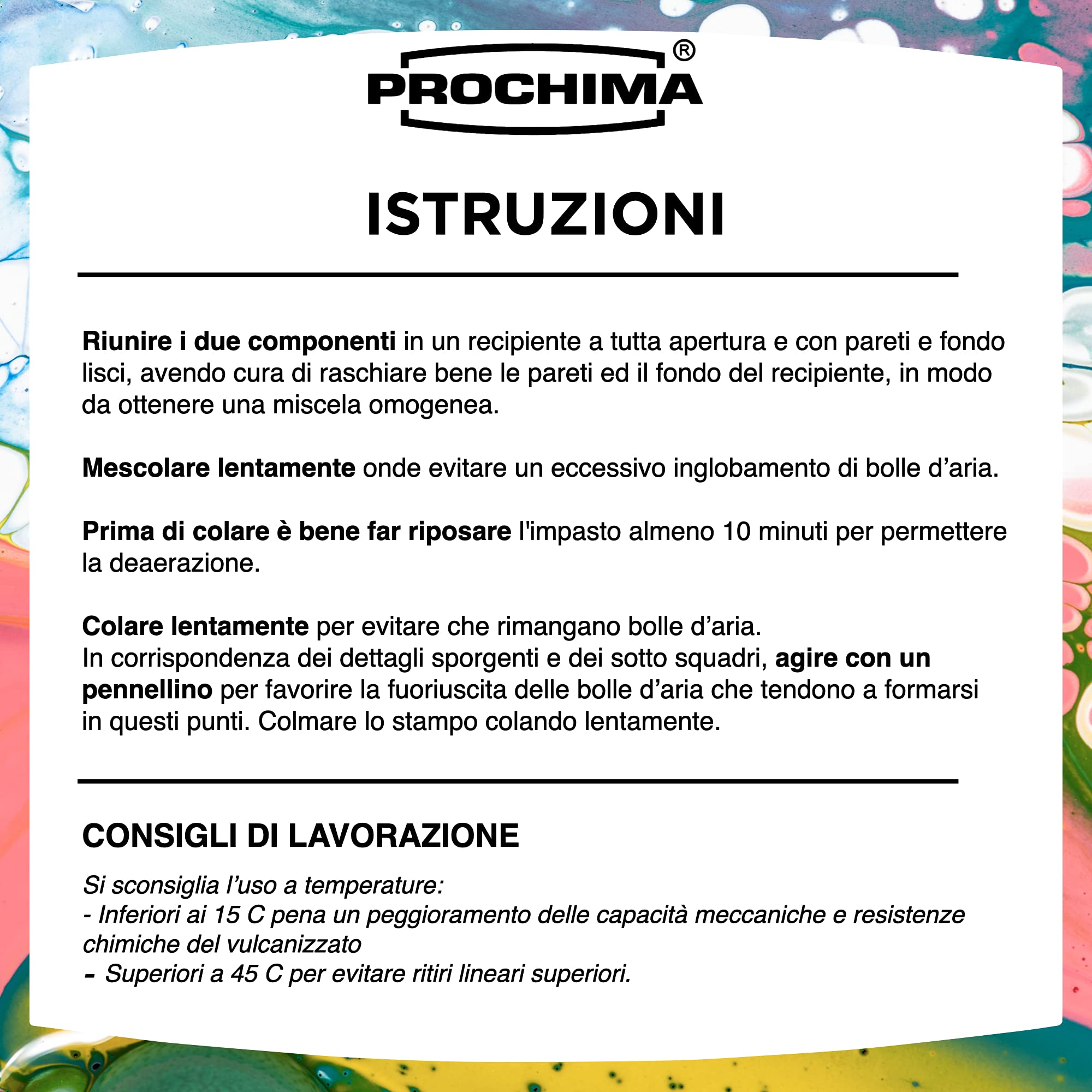 PROCHIMA, Pro-Lastix 10, Elastomero Siliconico, Liquido Bicomponente che Polimerizza a Freddo dando Luogo a un Composto Elastico,per realizzare articoli elastici di qualsiasi dimensione e forma, 1 Kg
