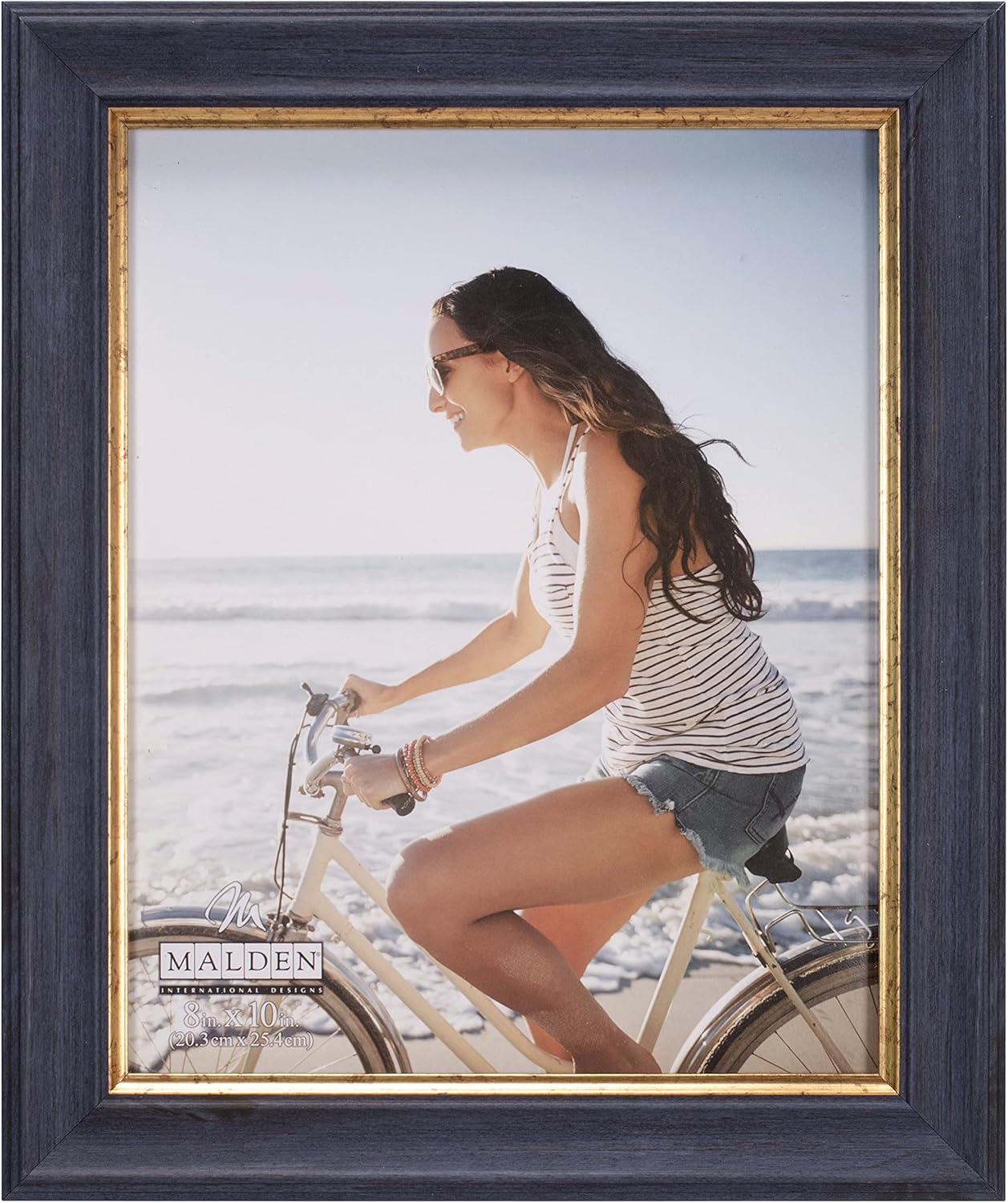 Malden International Designs 8x10 Navy Blue wth Gold Inner