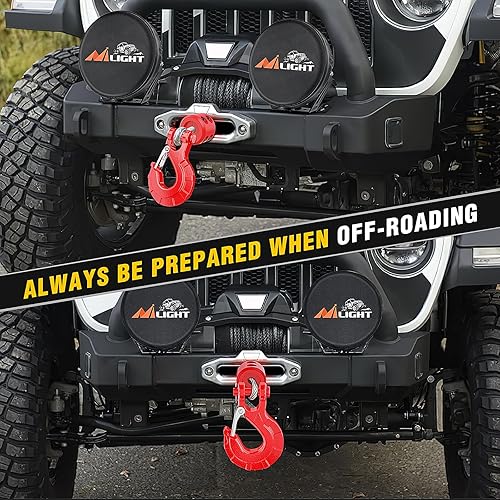 Miniatura 9 de Nilight Gancho de cabrestante de acero forjado de 38 pulgadas grado 70, cierre de seguridad para cabrestante y juego de ganchos deslizantes de