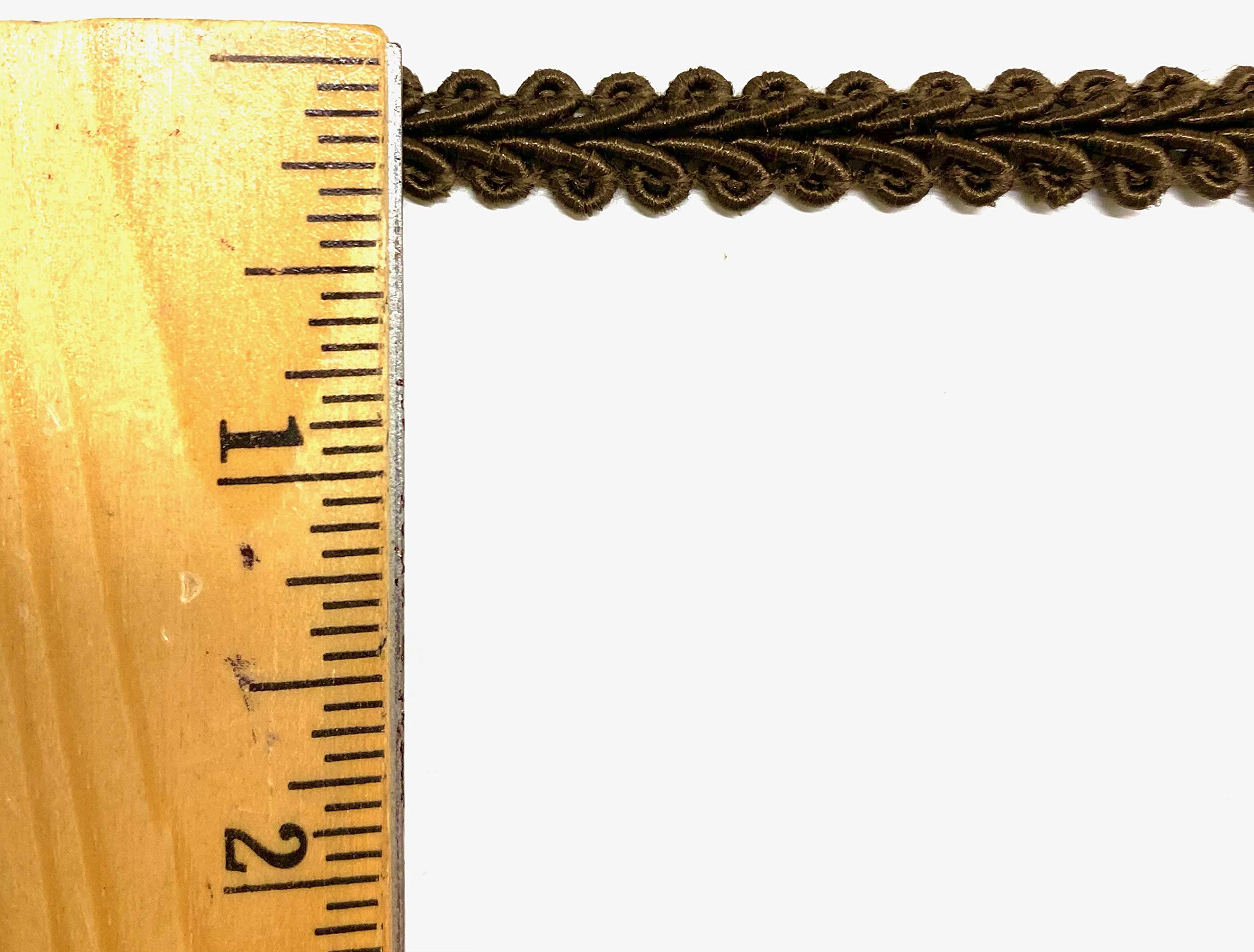 BBTRIMSANDRIBBON 1/4inch French Chinese Braid Gimp - 24 Yards - Made in USA (Brown)