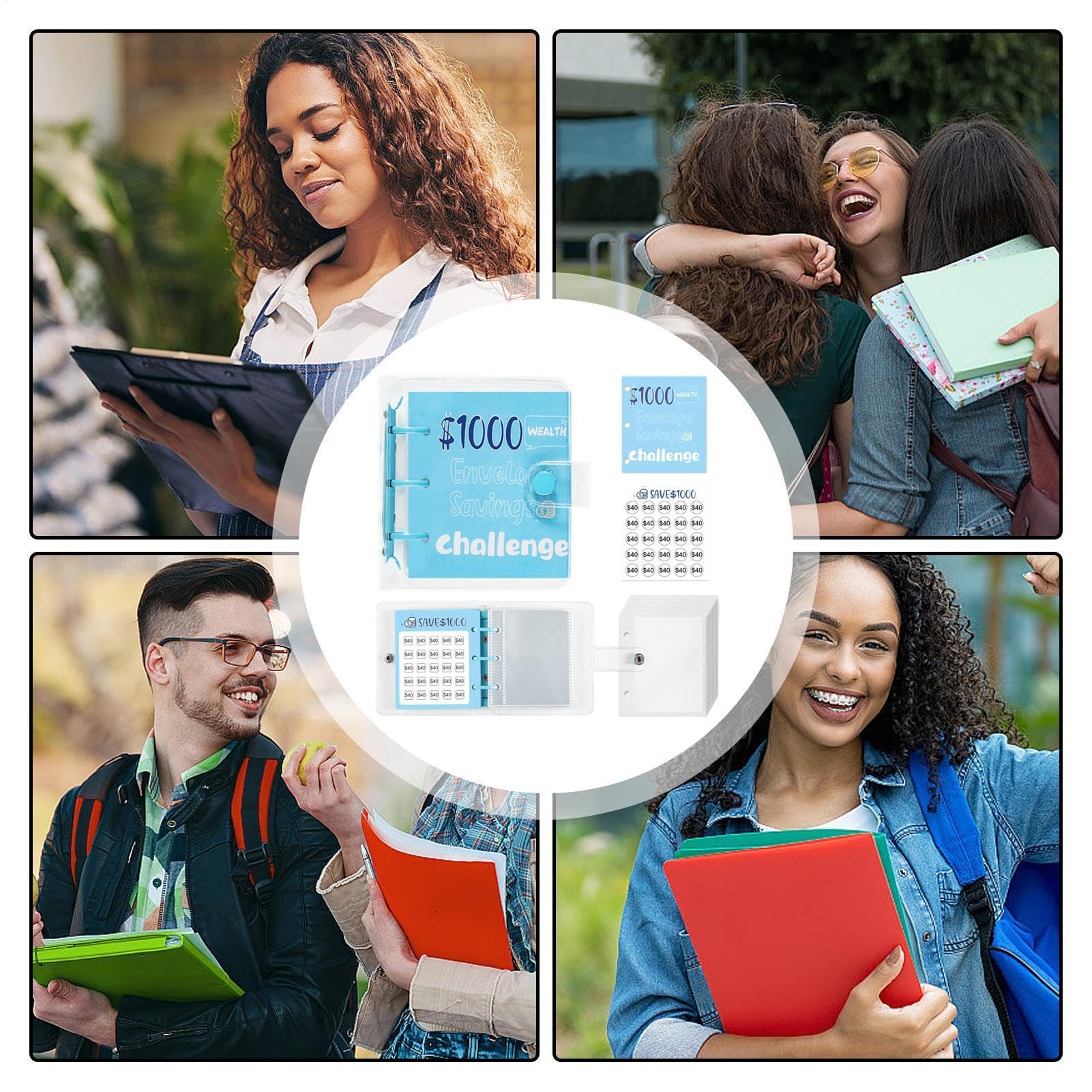 Saving Challenge Book Binder 25 Envelope Portable Family