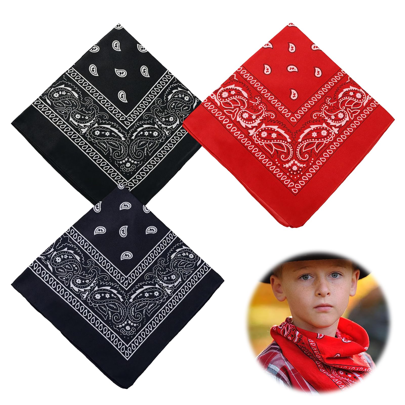 3 Piezas Bandana Hombre y Mujer, Multifuncional Pañuelos Cabeza, Bandana Deporte, Pañuelo Cara Elástico, Transpirable, Cuello para Moteros, Pesca Accesorios, Calva Disfraz