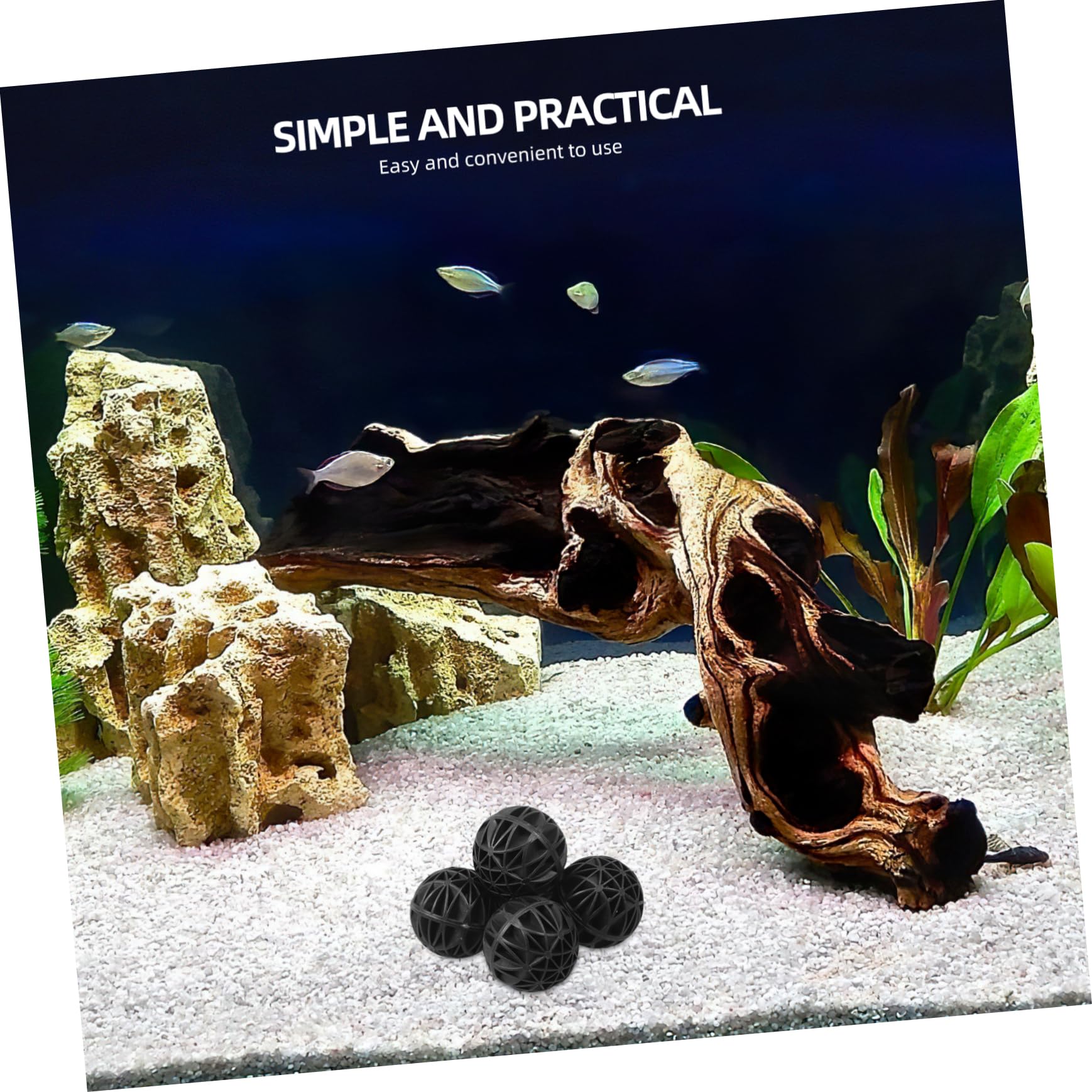 Yardwe 36 Mm Aquarium-bälle 100 Stück Für Süßwasser-aquarien Bio-bälle Medien