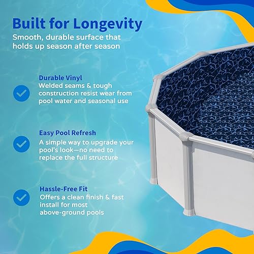 Miniatura 6 de Blue Wave NL509-20 Revestimiento ovalado para piscina de pared de acero superposición de bahía de noche de calibre estándar, 15 pies x 30 pies