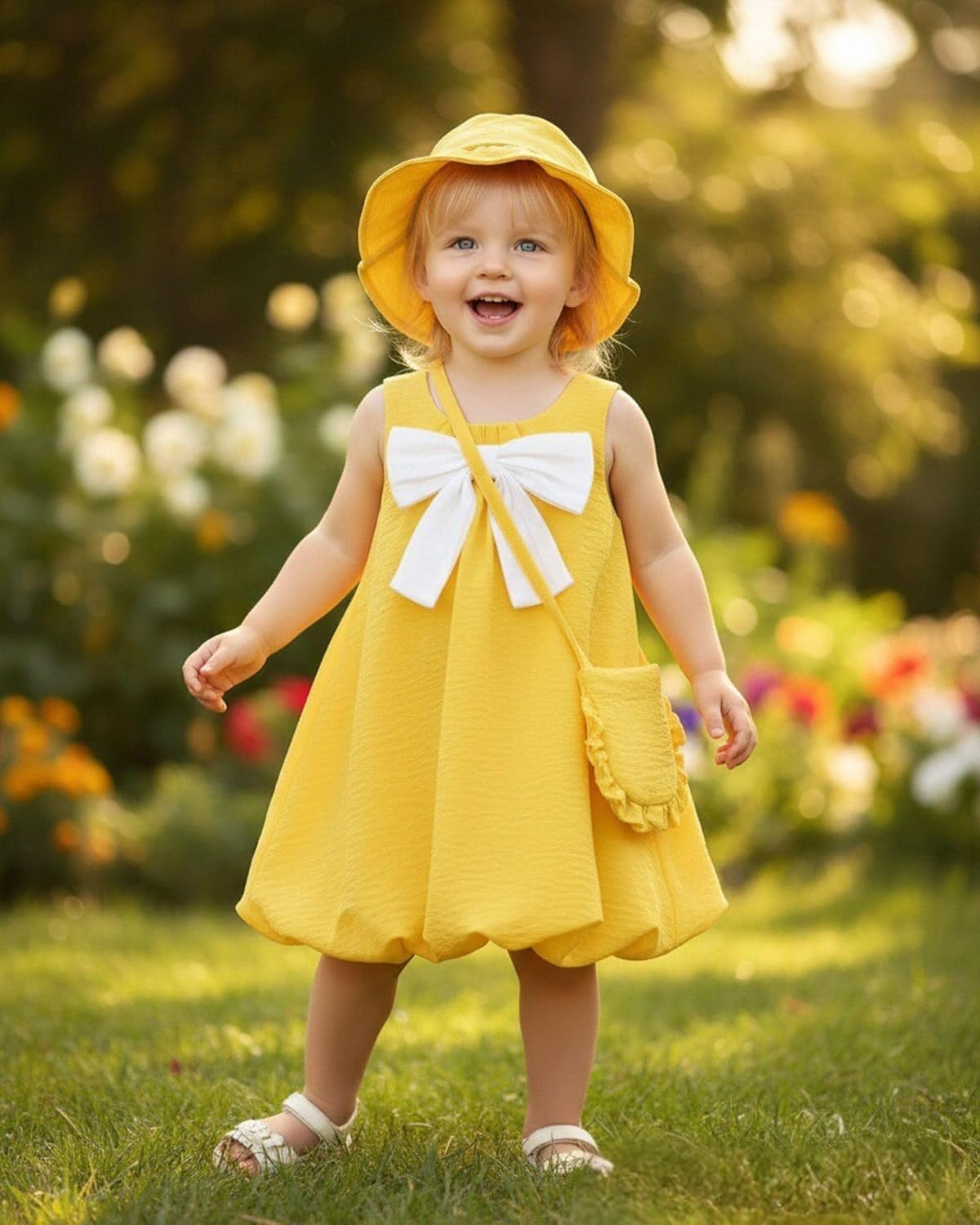 Baby Girl Dress Infant Clothes Summer Sleeveless Bow Puff Bubble Dresses Casual Linen Sundress for Toddler Girls 3M-3T - Image 2