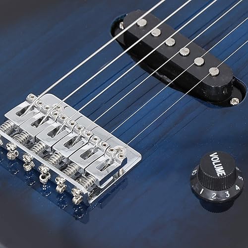 Miniatura 7 de Smartxchoices Juego de guitarra eléctrica para niños de 30 pulgadas con amplificador de 5 W, cable Cablgifte, púa, correa para el hombro, bolsa de