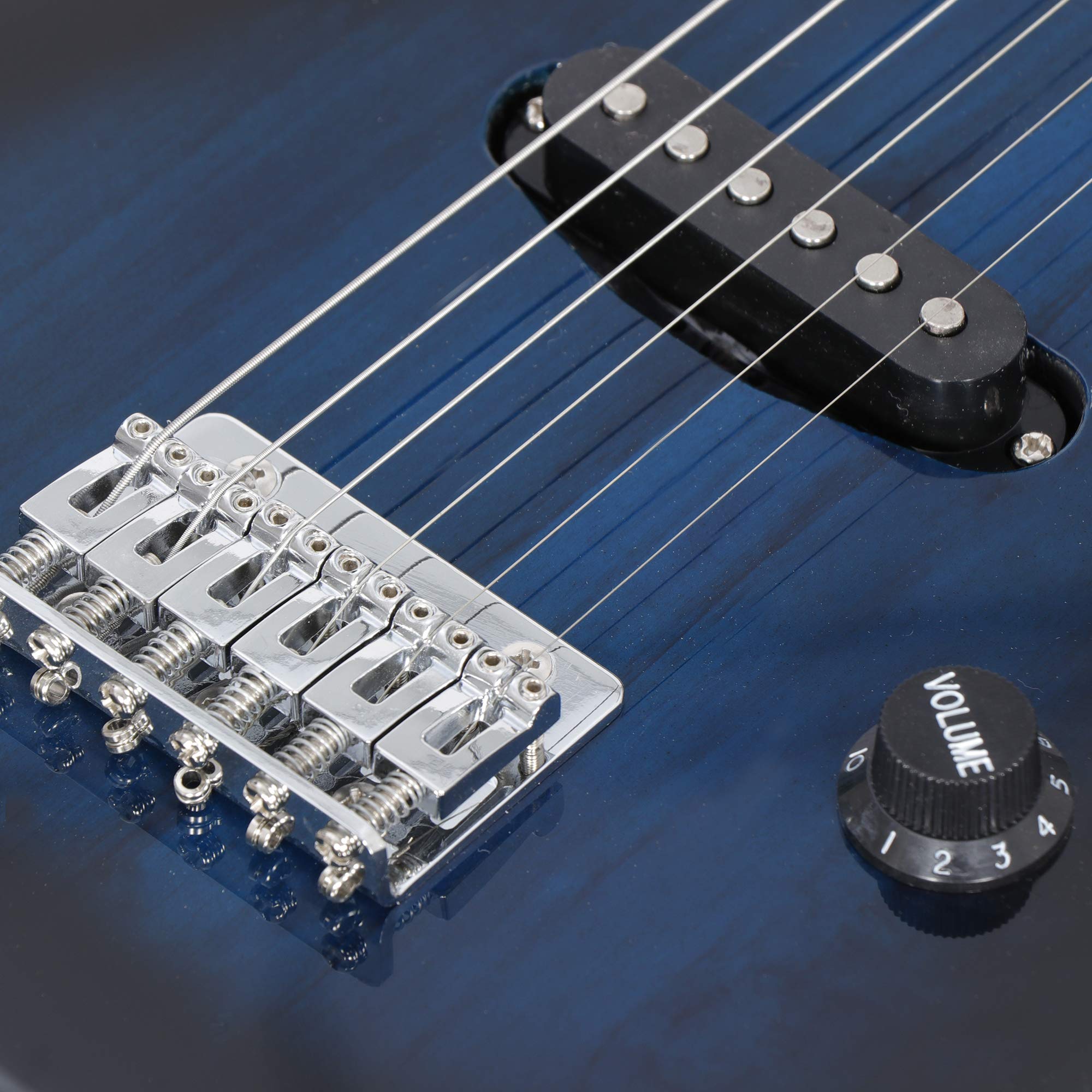 Zestaw do gitary elektrycznej dla dzieci 76 cm ze wzmacniaczem 5 W, kabel Cablgifte, pick, pasek na ramię, torba na wiele więcej gitar, zestaw akcesoriów dla początkujących (niebieski)