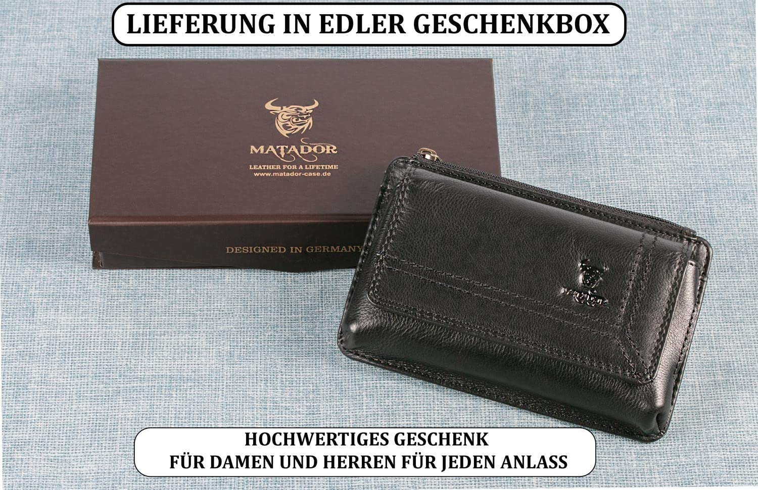 Matador Sac Banane en Cuir véritable avec Compartiment zippé séparé pour Cartes et pièces de Monnaie pour appareils jusqu'à 6,1 Pouces
