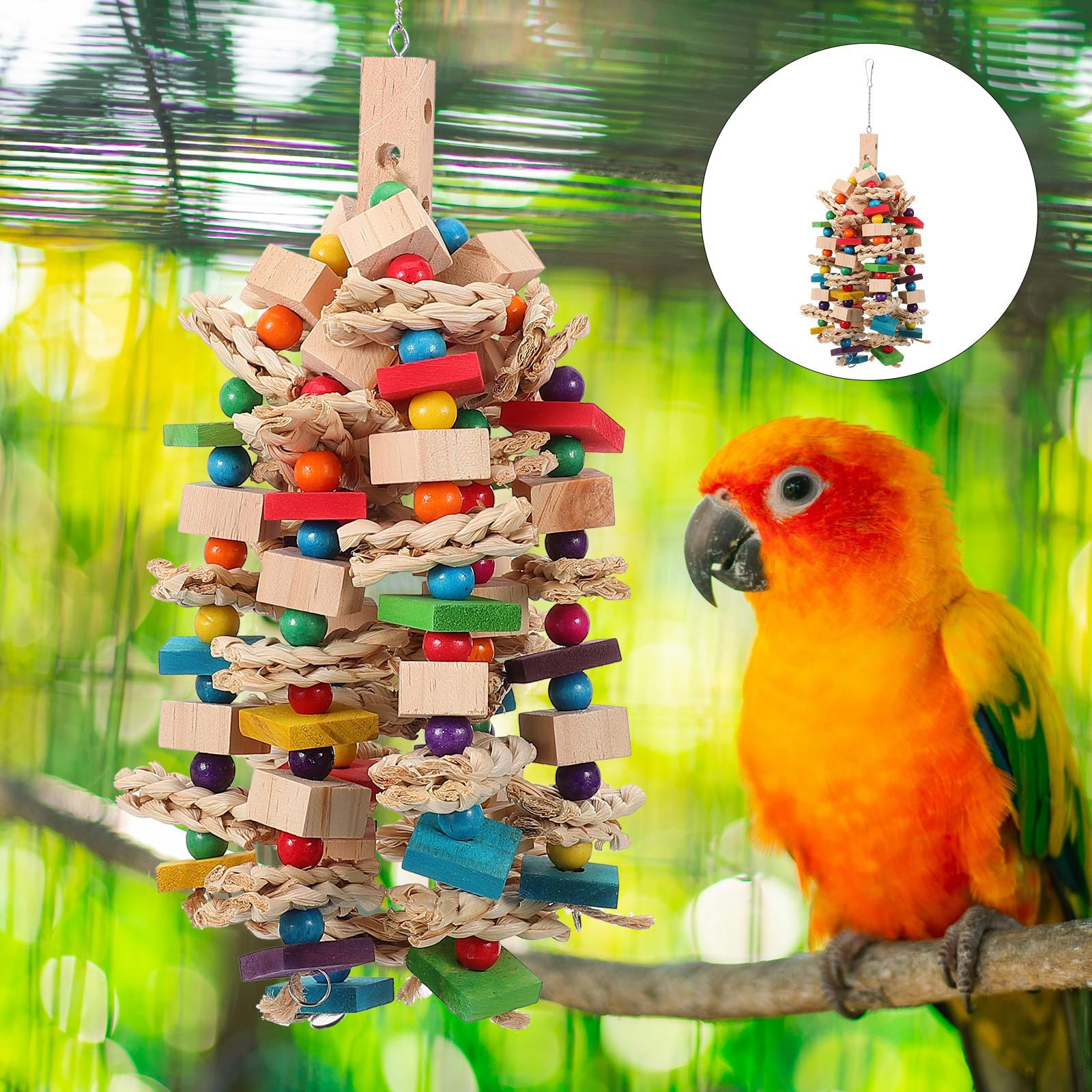 Hängendes Kauspielzeug Robust und Baumwollseil für Papageien und Kreativ Gestaltet als Lustiges Beißspielzeug für Vogelkäfig für Haustiere