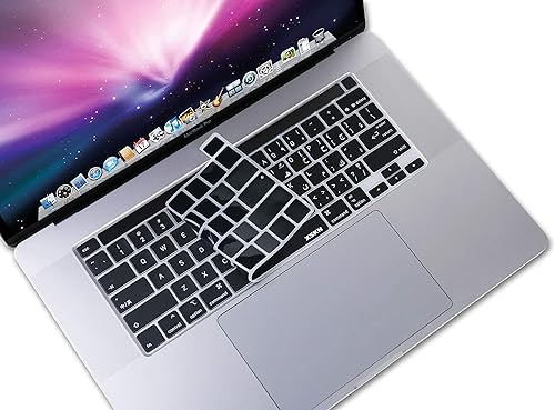 Miniatura 3 de XSKN Funda de teclado de silicona negra con diseño bilingüe árabe/inglés para MacBook Pro de 16 pulgadas A2141 2020 nueva MacBook Pro de 13.3