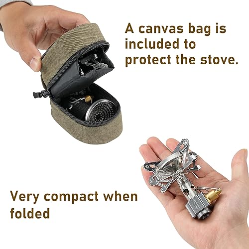 Miniatura 7 de CAMPINGMOON Estufa de bote compacta plegable con micro regulador 4Flex sin encendedor XD-2-NE