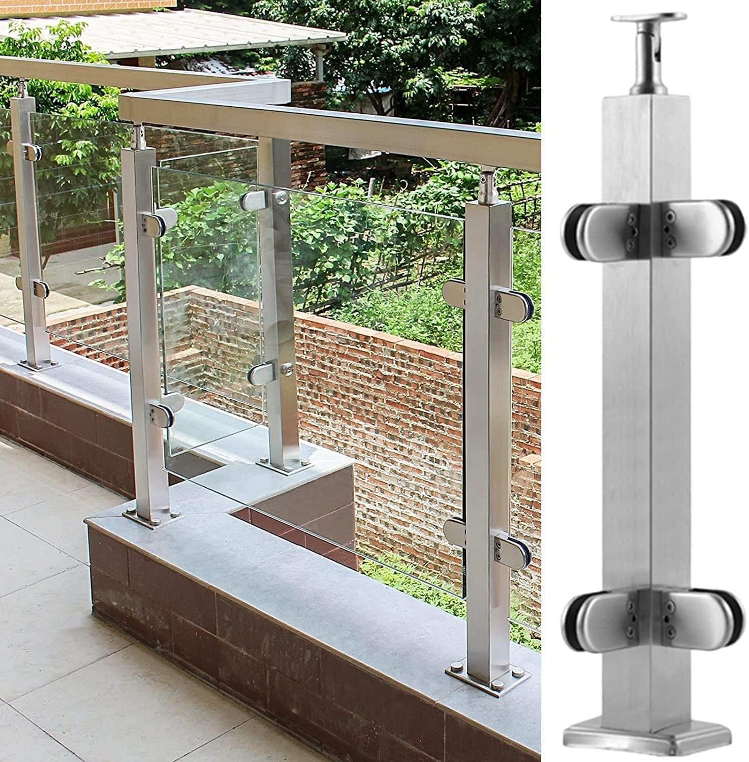Soporte de pasamanos de vidrio de 85cm para garantizar la seguridad en escaleras