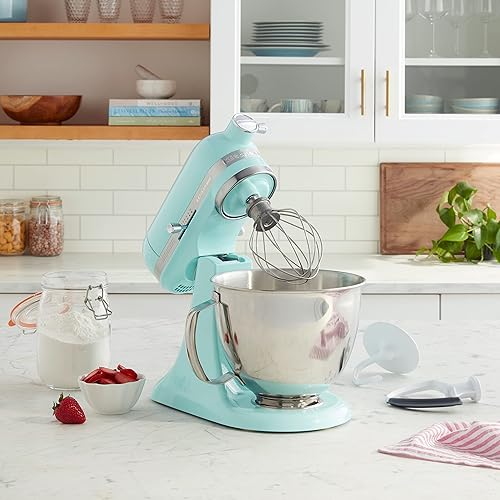 Miniatura 9 de Kitchenaid Artisan Mini Plus - Batidora de pie con cabezal inclinable de 3.5 cuartos de galón con batidor de borde flexible y juego de rodillos y