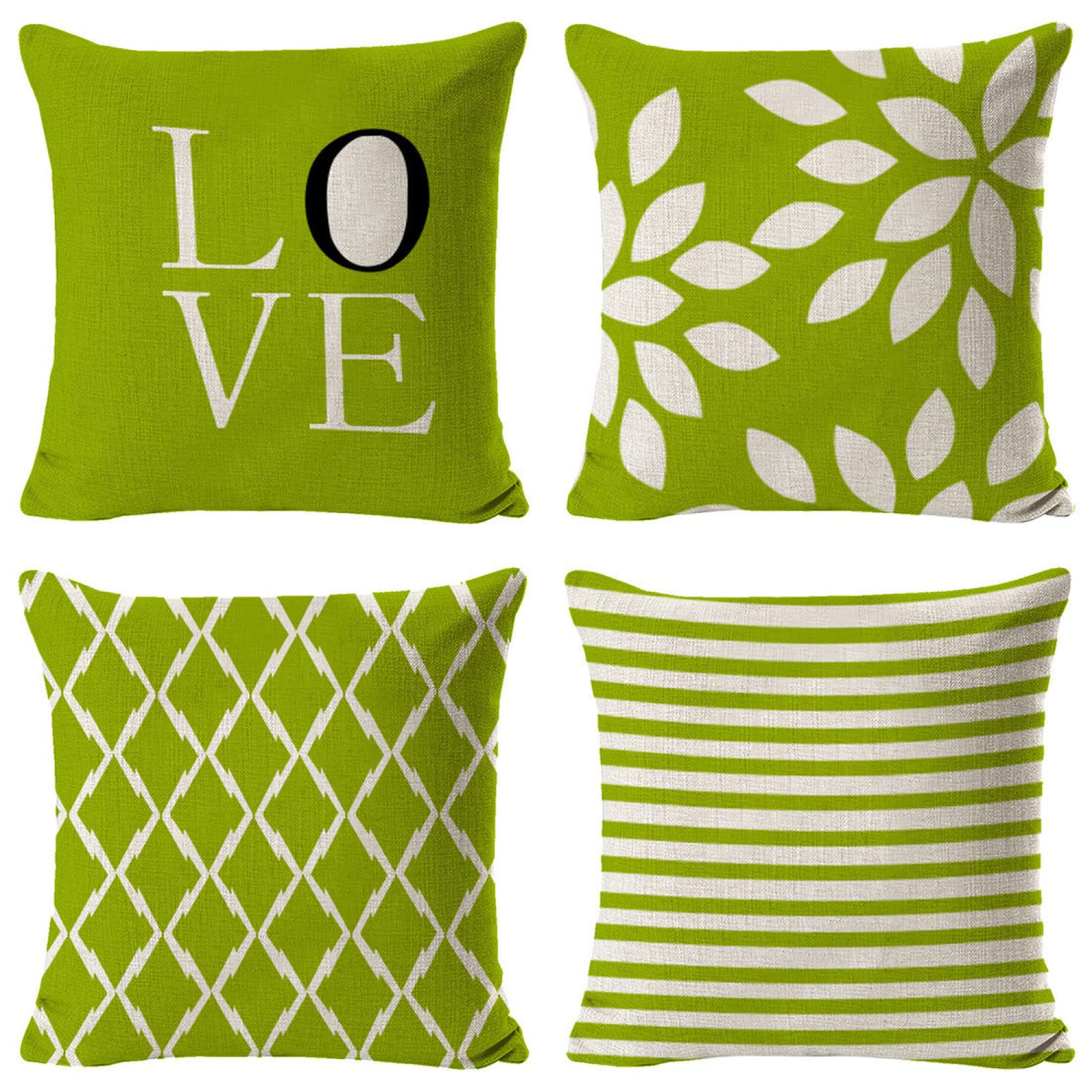 Taie d'oreiller lin vert clair 55x55 haut de gamme double face pour chaise