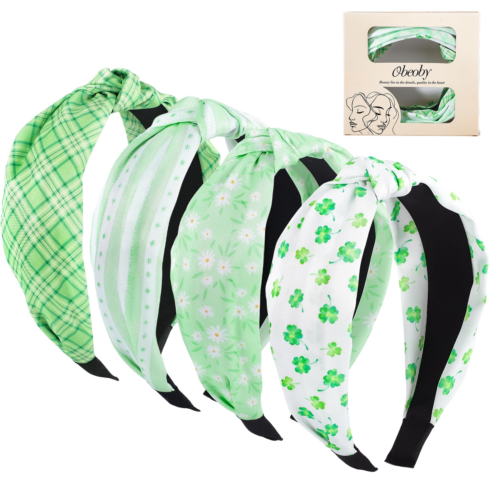 St.Patrick's Day Headbands, Irish Green Knotted Headband for Women St Patrick's Day Holiday Party Costume Accessory