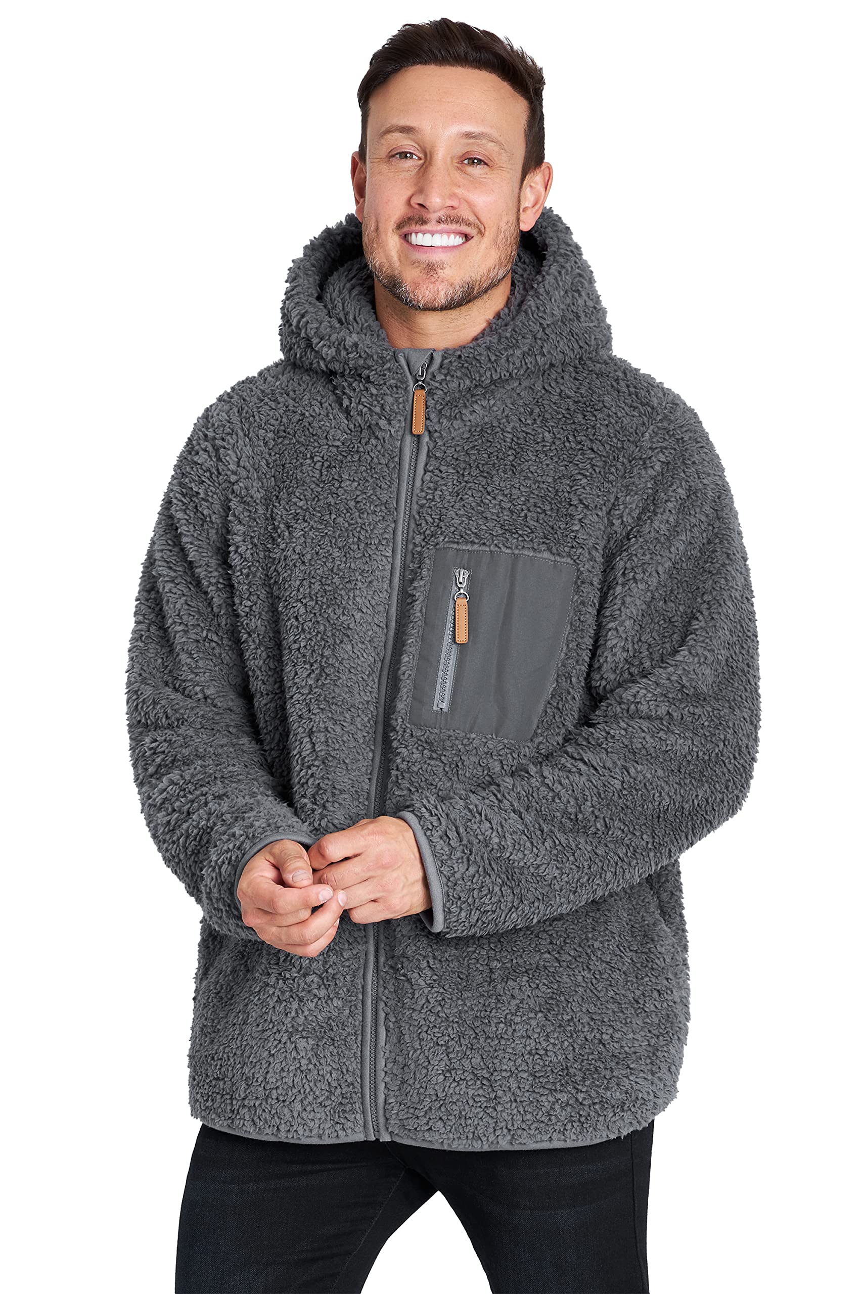 CityComfort Felpa Uomo con Zip, Felpa Invernale in Pile Teddy